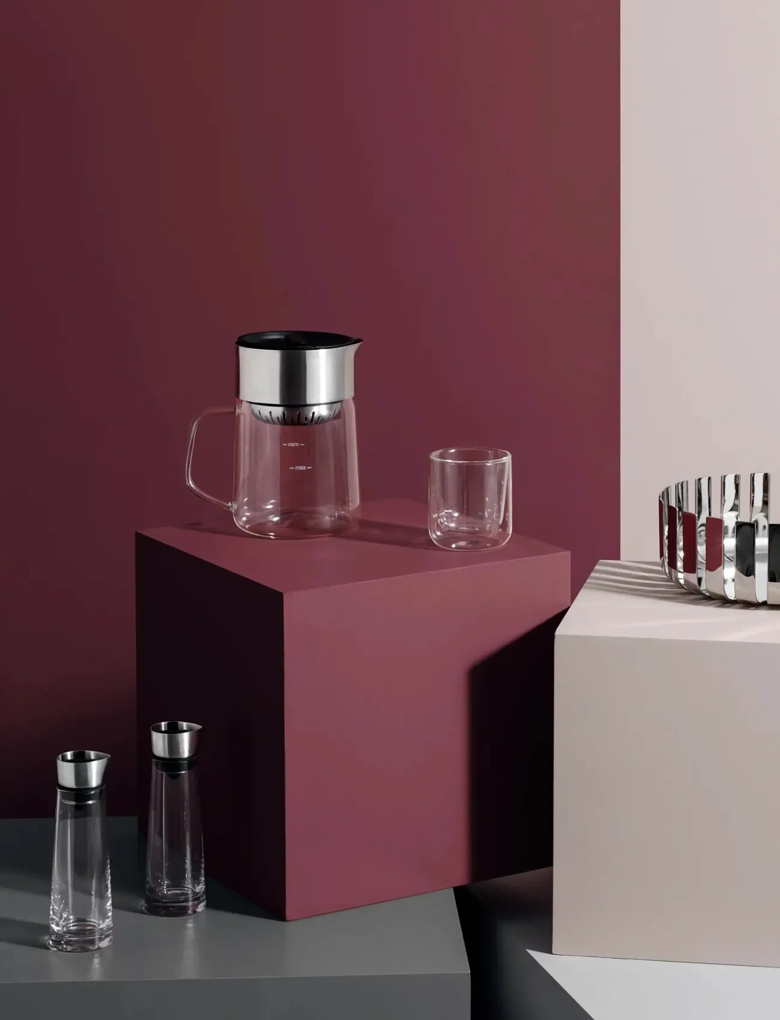 Blomus Sugar & Creamer Set 0,18 L Macchiato Clear Glass, 17 cm, Jugs Carafes, Nackt - Milk Jugs, Homeware