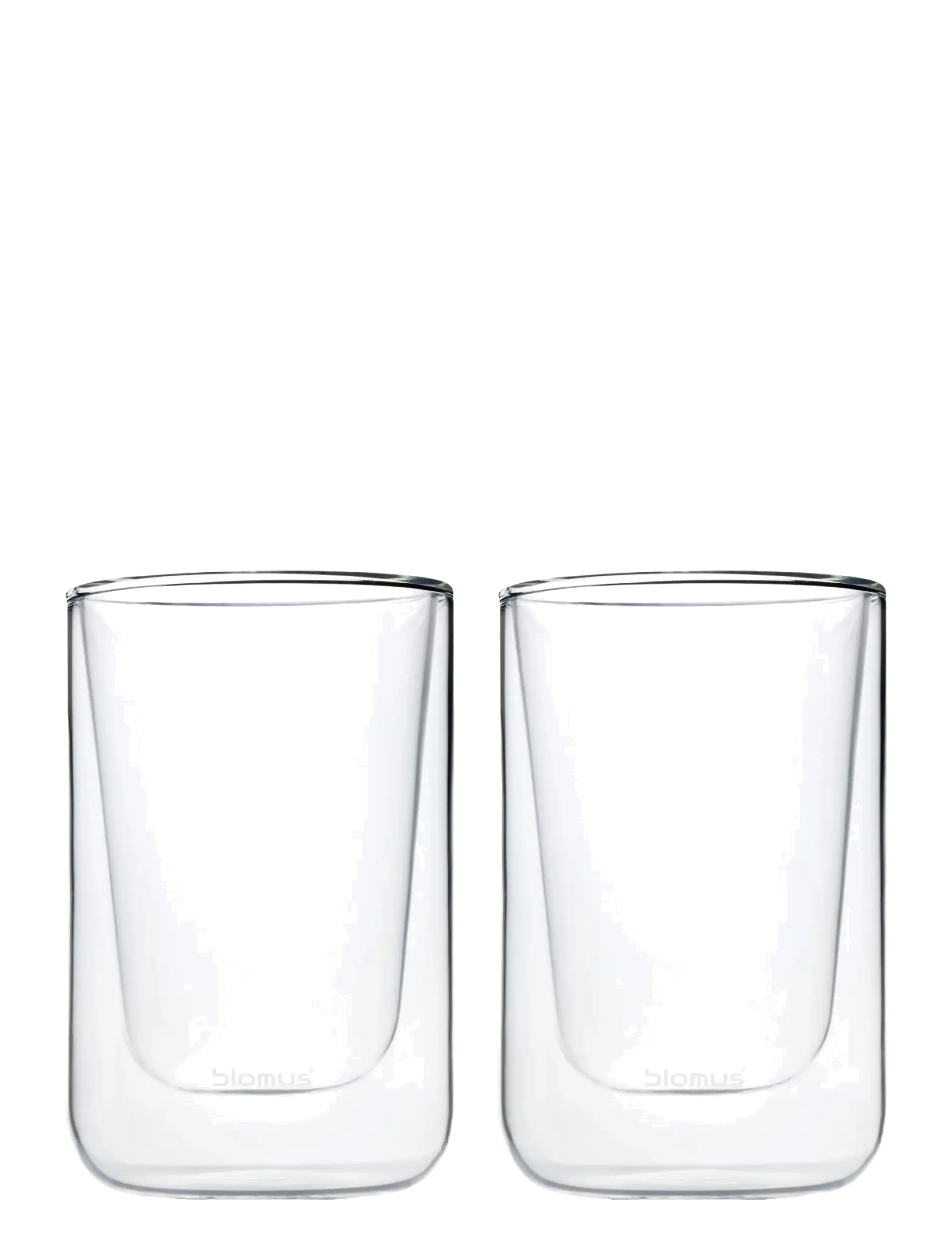 Blomus Set of 2 Insulated Cappuccino Glasses - 250 ml - NERO - Clear Glass - Tableware - CLEAR GLASS / clear