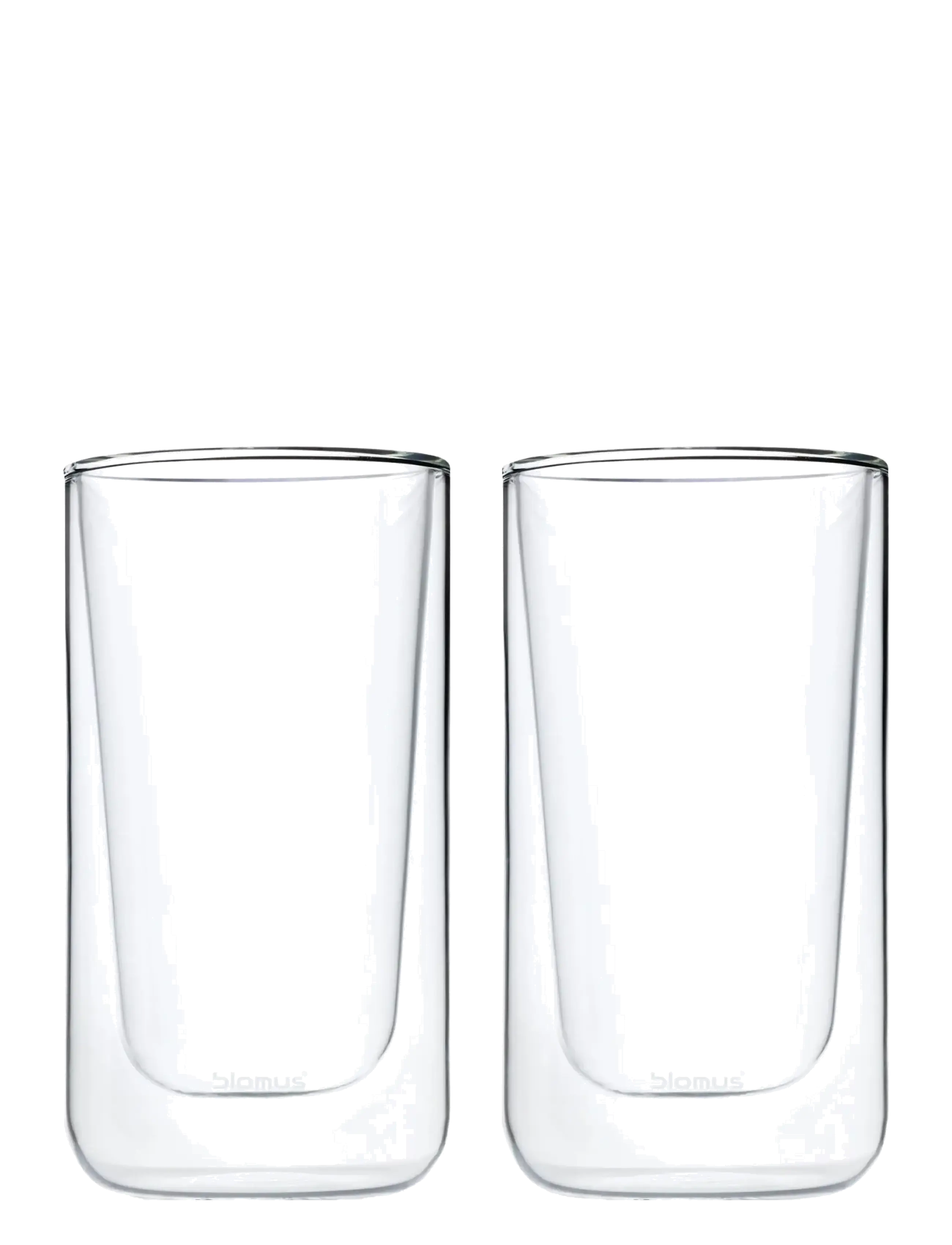 Blomus Set of 2 Insulated Latte Macchiato Glasses - 320 ml - NERO - Clear Glass - Tableware - CLEAR GLASS / clear