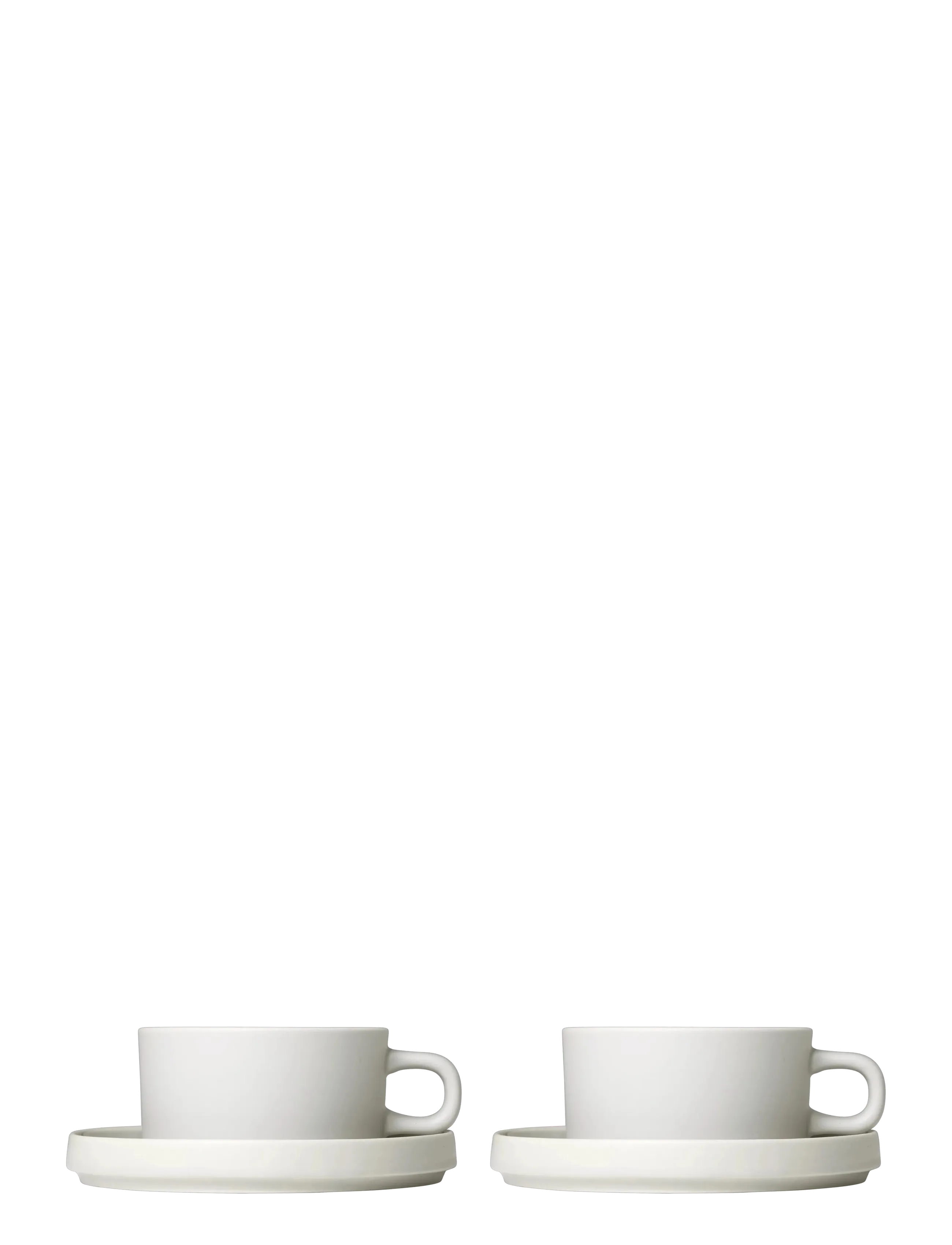 Blomus Set Of 2 Tea Cups 0,2 L, Ø 9 Cm Pilar Moonbeam, Tea Kop, Creme, Str: Ø 14.4CM