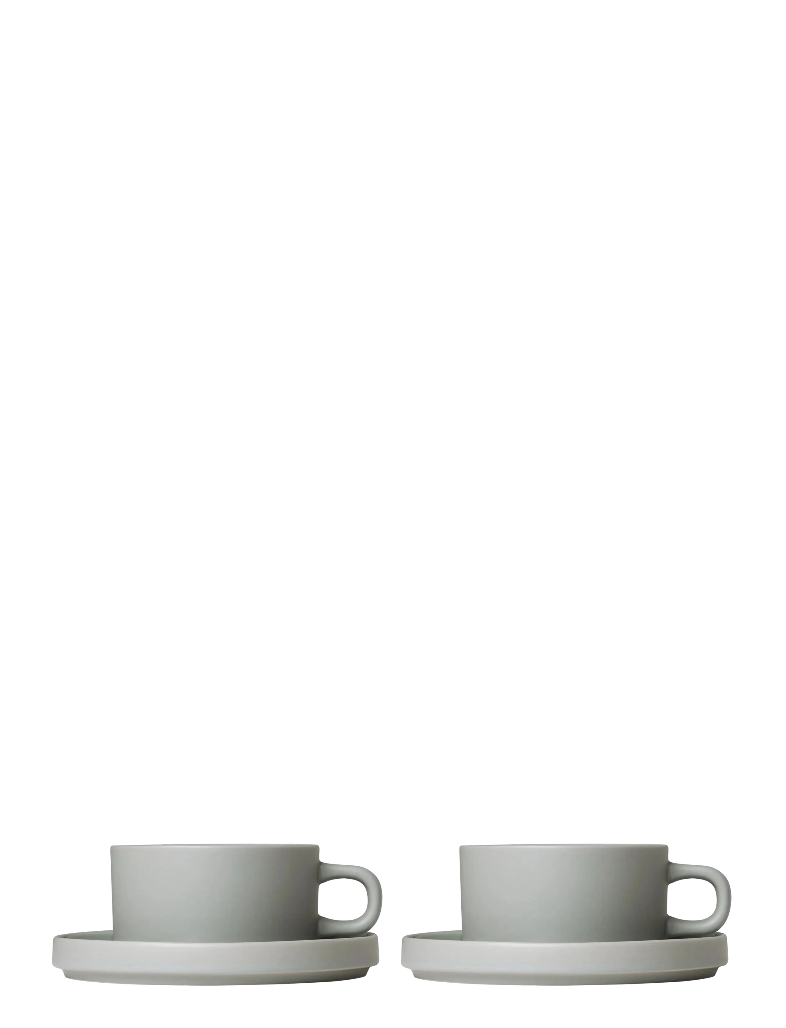 Blomus Set Of 2 Tea Cups 0,2 L, Ø 9 Cm Pilar Mirage Gray, Tea Kop, Grå, Str: Ø 14.4CM