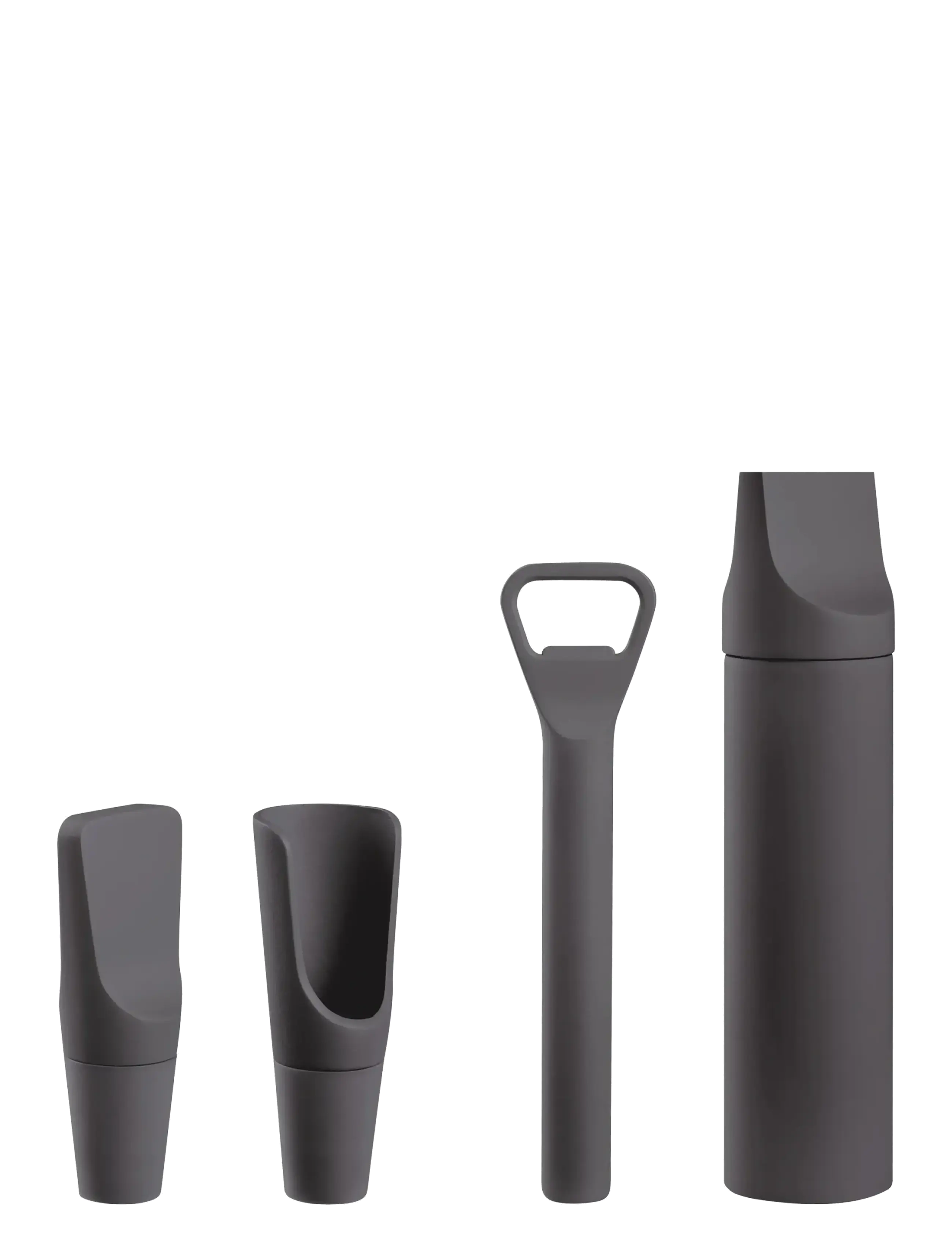 Blomus Set Of 4 Wine Accessories 2,5 X 15 X 20 Cm Ilo Magnet, Flaskeåbner og vinprop, Sort, Str: L 20CM