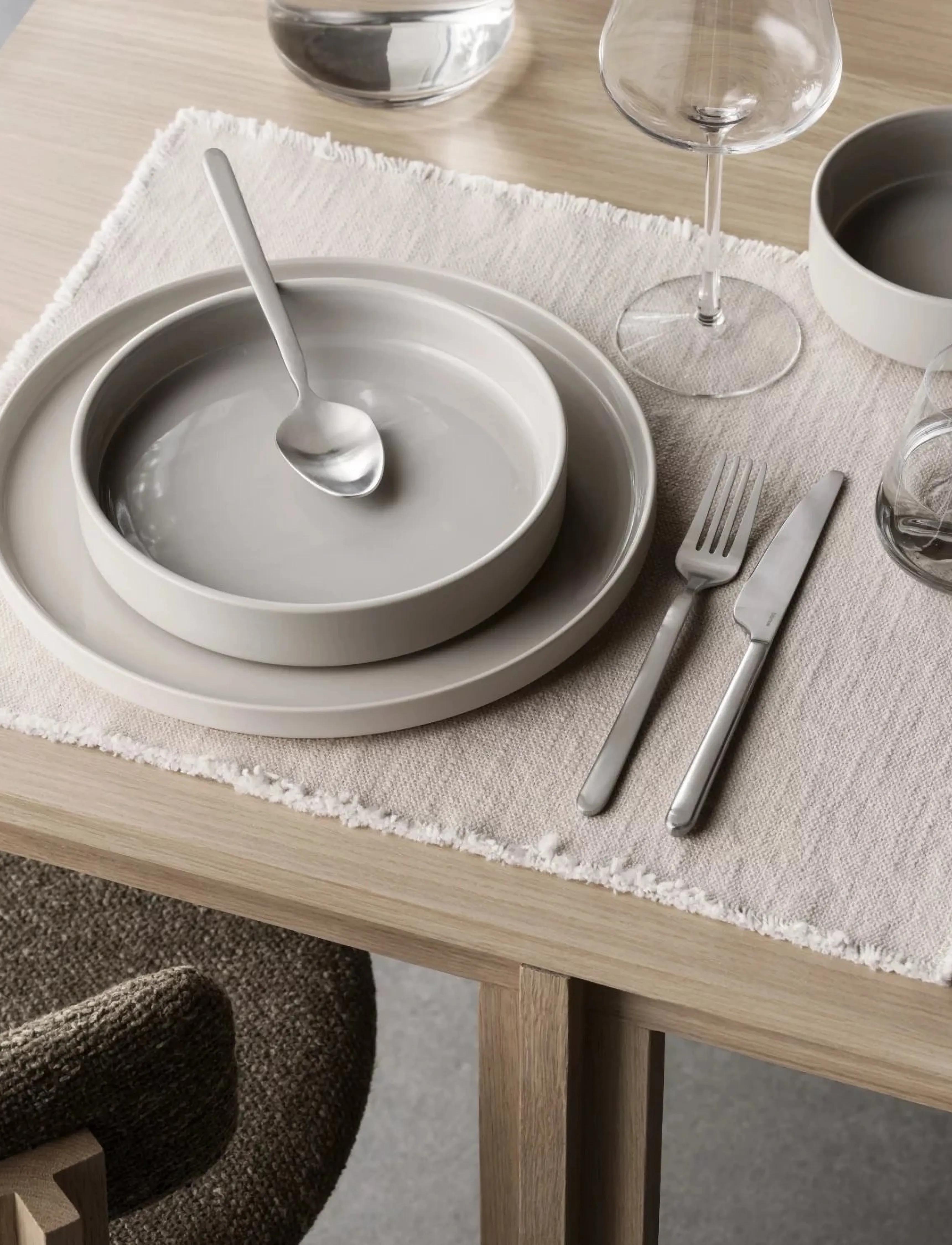 Blomus Placemat 45 X 35 Cm Lineo Moonbeam, 45X cm, Tableware, Beige - Placemats, Homeware