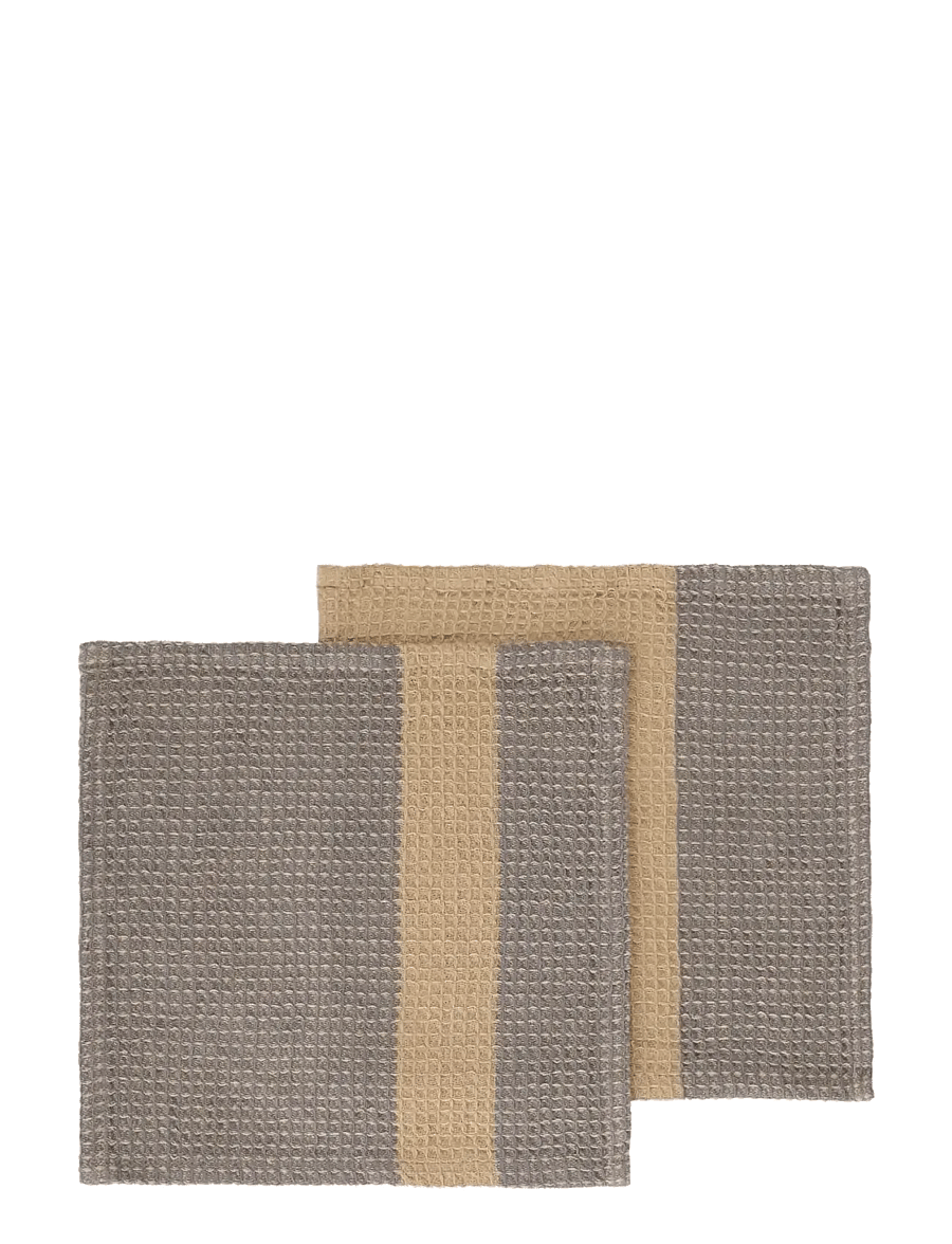 Blomus - Set of 2 Dishcloths - 25 x 25 cm - GANO - Steel Gray/ Tan - nõudepesulapid ja -harjad - steel gray/ tan - 1