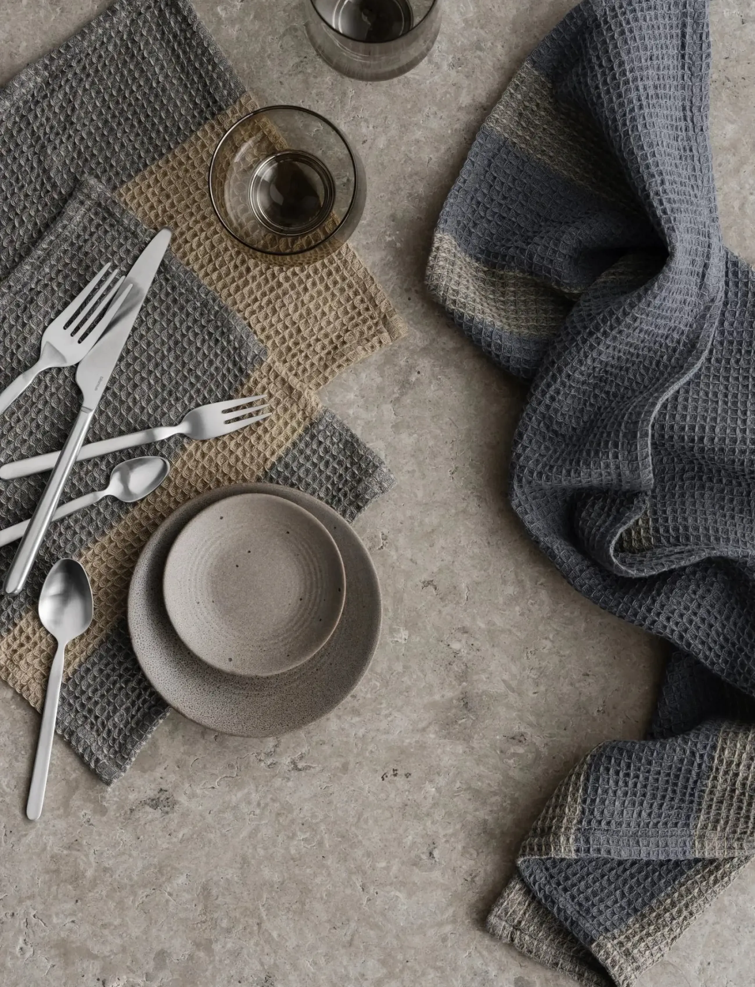 Blomus Set Of 2 Dishcloths 25 X Cm Gano Steel Gray/ Tan, 25X cm, Dishes, Braun - Dish Cloths, Homeware