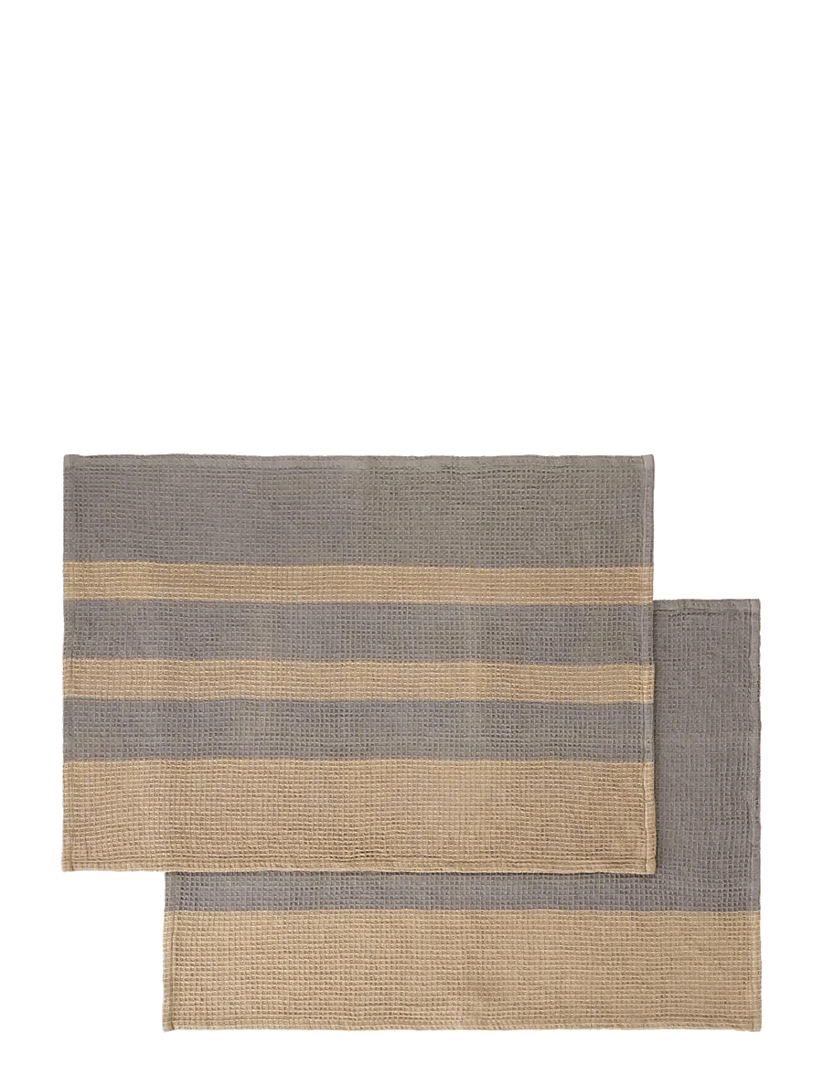Blomus - Set of 2 Tea Towels - 70 x 50 cm - GANO - Steel Gray/ Tan - küchenhandtücher - steel gray/ tan - 1