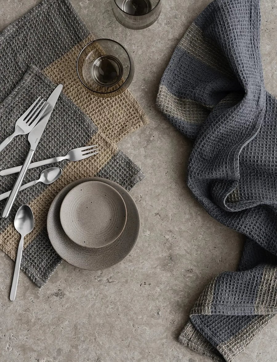 Blomus - Set of 2 Tea Towels - 70 x 50 cm - GANO - Indian Tan/ Tradewinds - tücher & spülbürste - indian tan/ tradewinds - 2