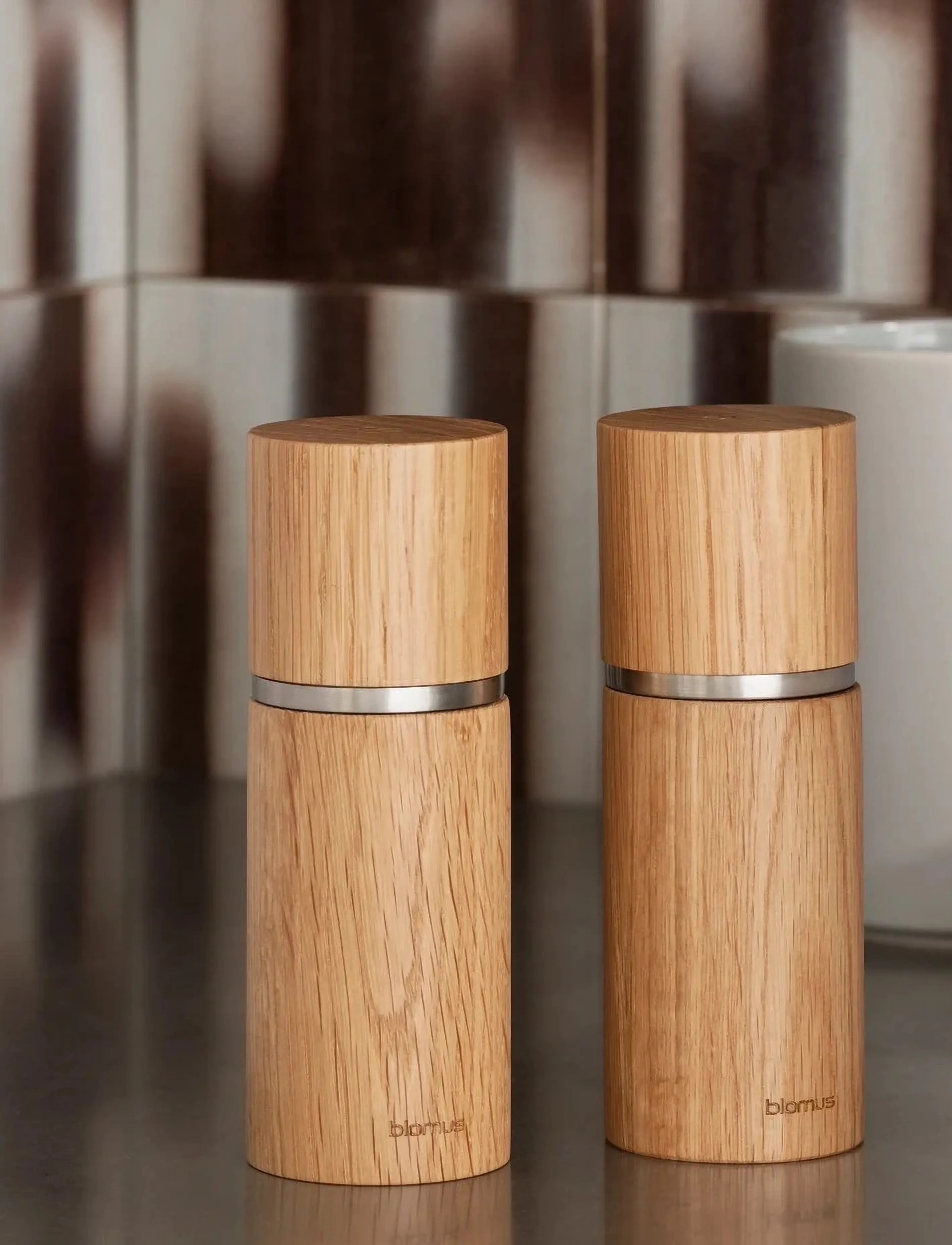 Blomus Salt & Peppermill 15 Cm, Ø 5,5 Cm Pepe Oak, L 5.3 cm, Grinders - Pepper Shakers, Homeware