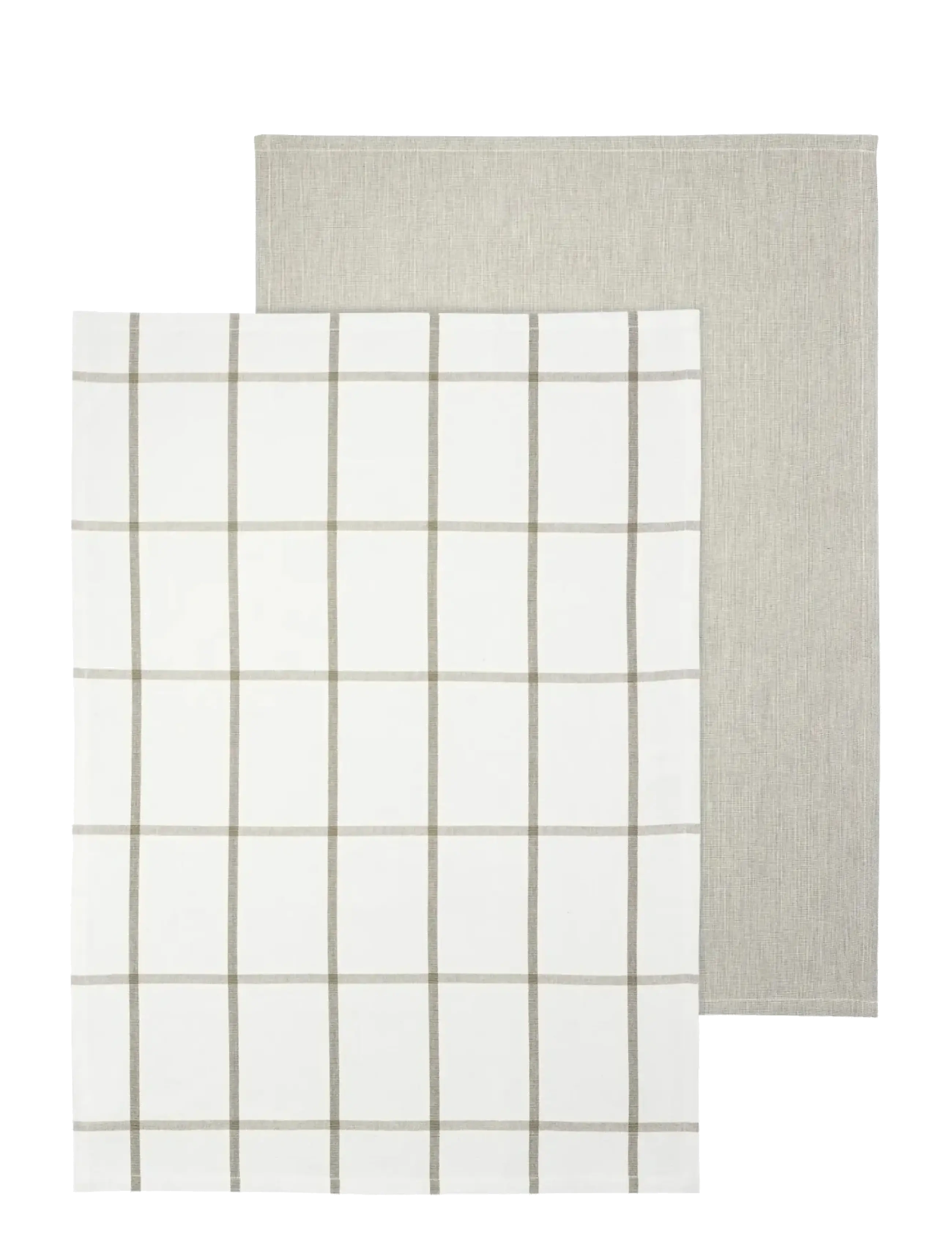 Blomus Tea Towel, Set of 2 pcs - 70 x 50 cm - TAULO - White/Mourning Dove - Kitchen textiles - WHITE/MOURNING DOVE / beige