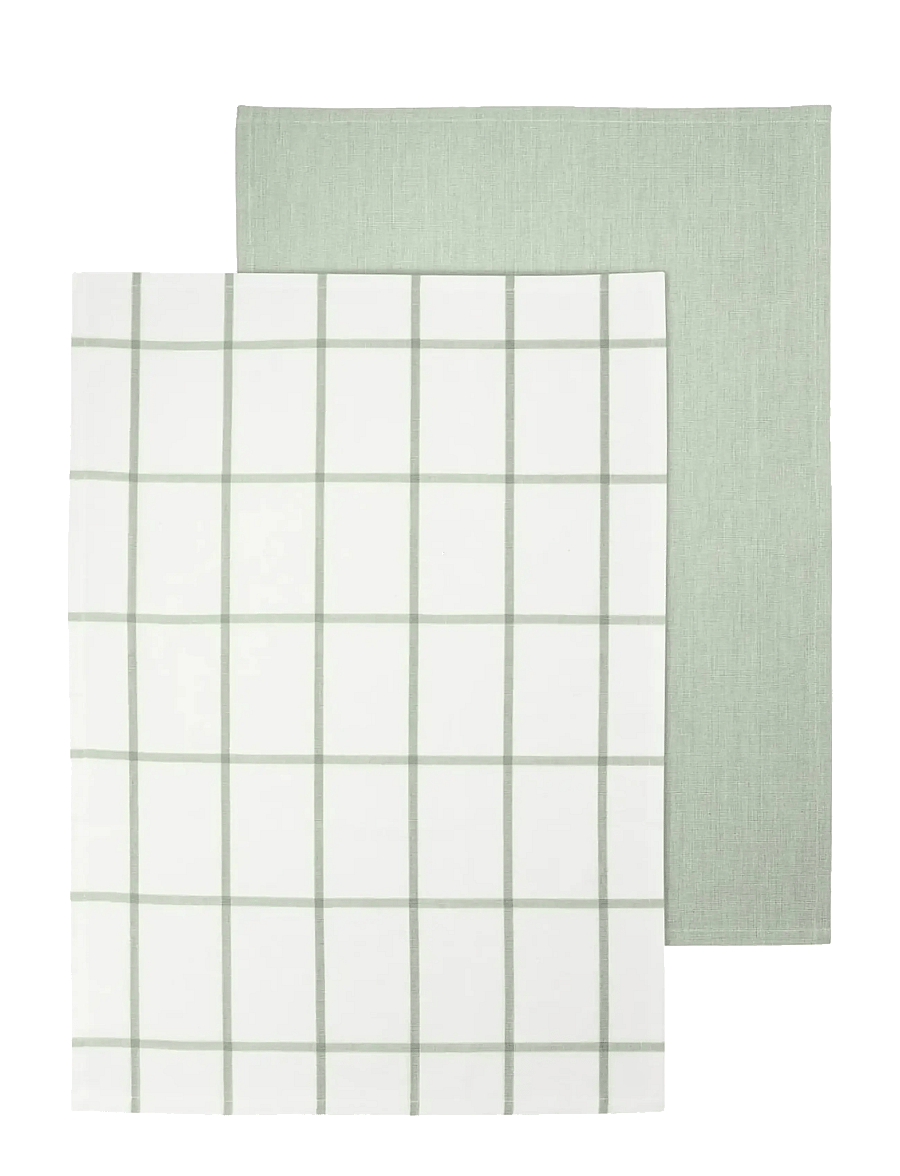 Blomus - Tea Towel, Set of 2 pcs - TAULO - tücher & spülbürste - white/desert sage - 1