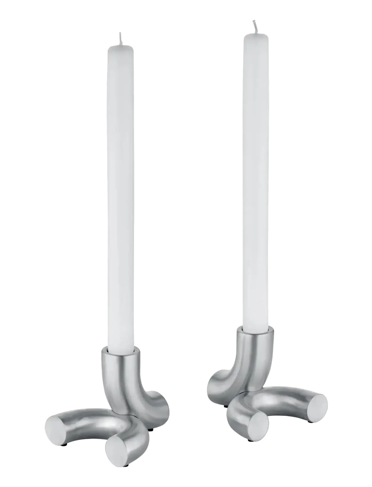 Blomus Set of 2 Candle Holders - 8,5 x 10 x 9,5 cm - DOODLE - Matt - Voir tout - MATT / silver