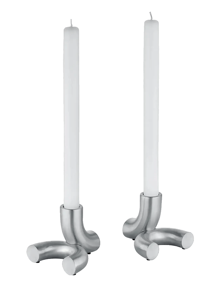 Blomus - Set of 2 Candle Holders - 8,5 x 10 x 9,5 cm - DOODLE - Matt - küünlajalad - matt - 1