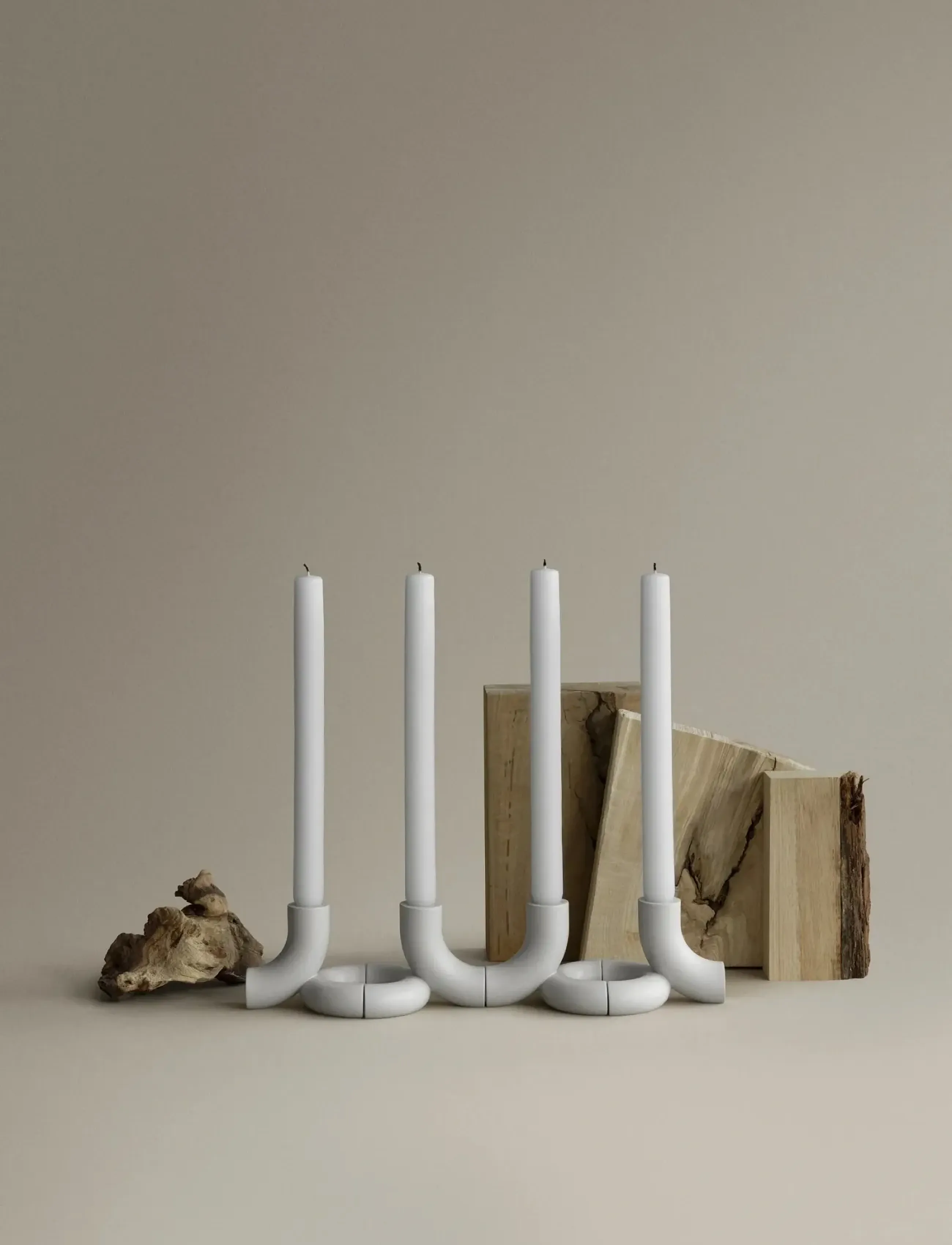 Blomus - Set of 2 Candle Holders - 8,5 x 10 x 9,5 cm - DOODLE - Moonbeam - moonbeam - 2