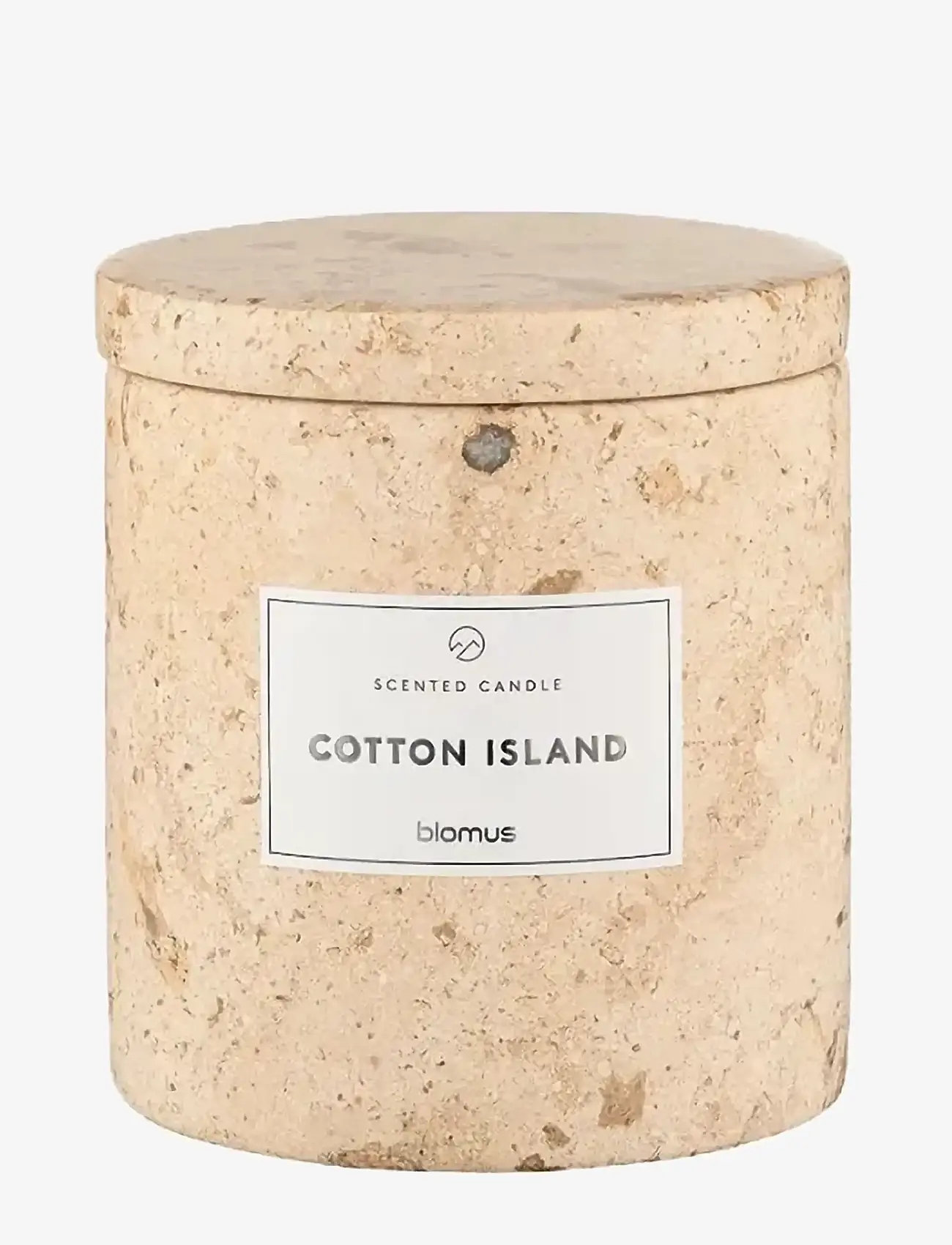 Blomus - Scented Travertine Candle - 9 cm, Ø 8 cm - FRABLI - Travertine - above 500kr - travertine - 1