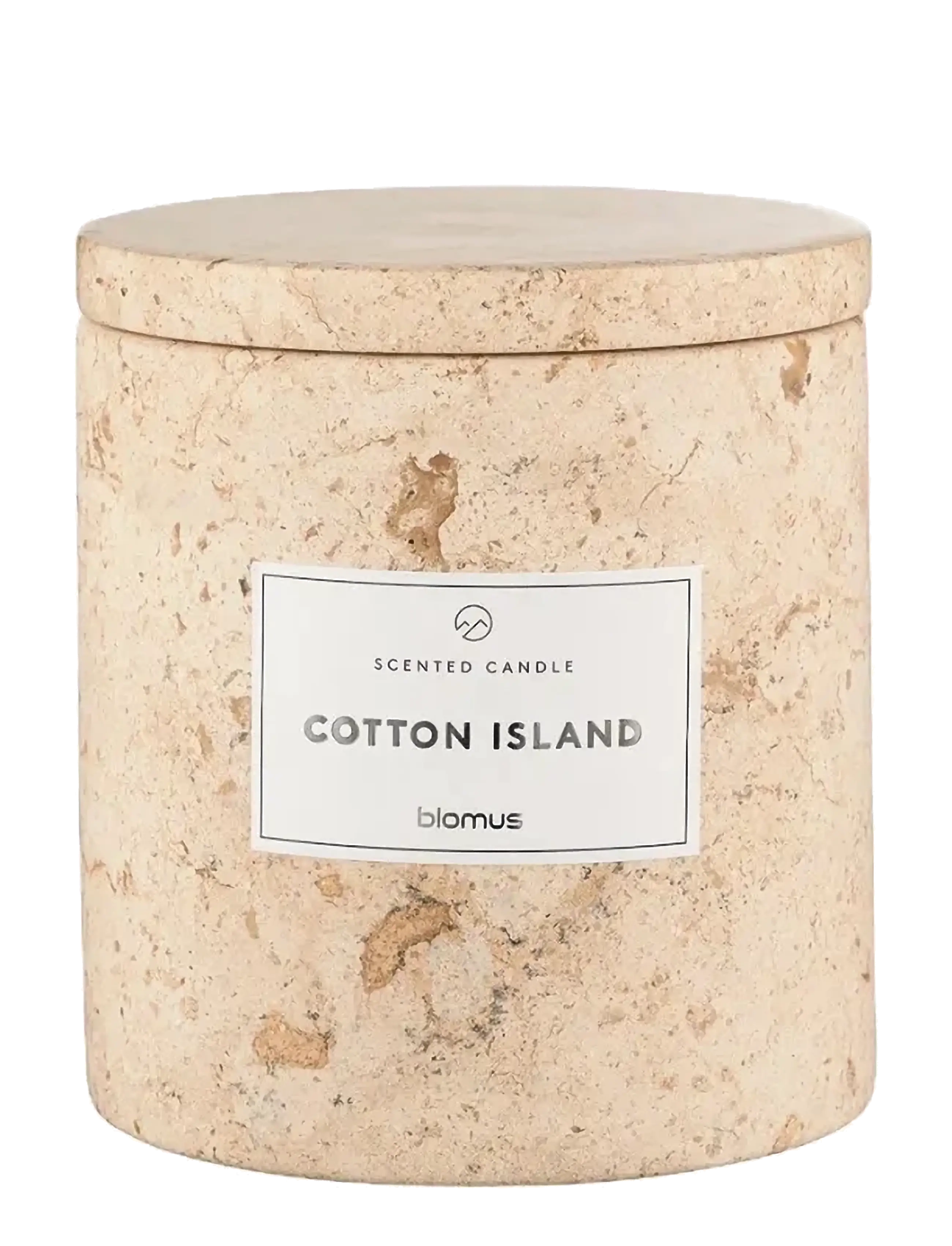 Blomus Scented Travertine Candle - 11 cm, Ø 10 cm - FRABLI - Travertine - Candles - TRAVERTINE / beige