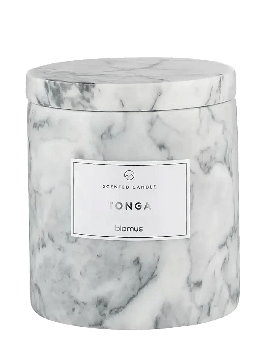 Blomus - Scented Travertine Candle - 9 cm, Ø 8 cm - FRABLI - Sharkskin - sharkskin - 1