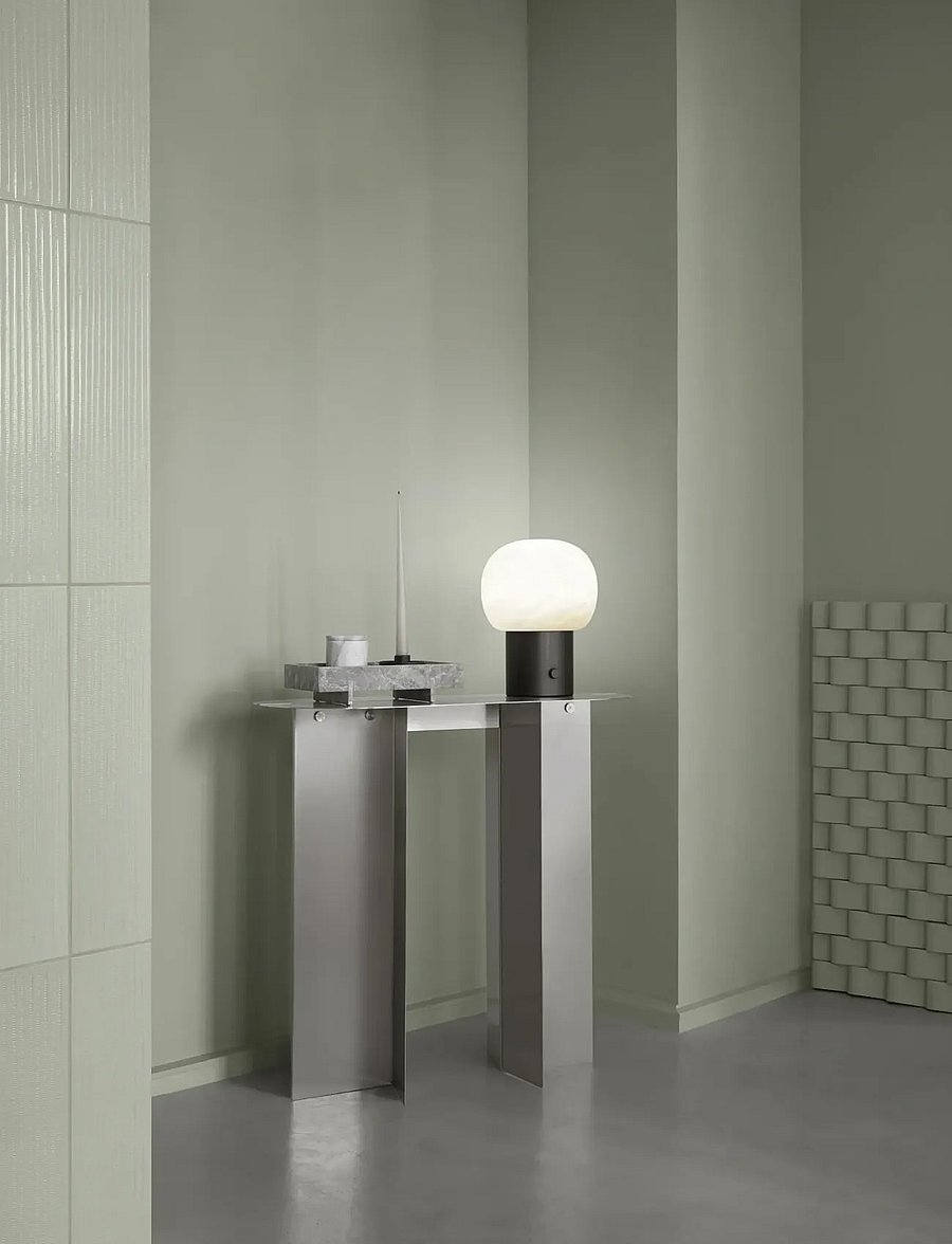 Blomus - Scented Travertine Candle - 9 cm, Ø 8 cm - FRABLI - Sharkskin - sharkskin - 3