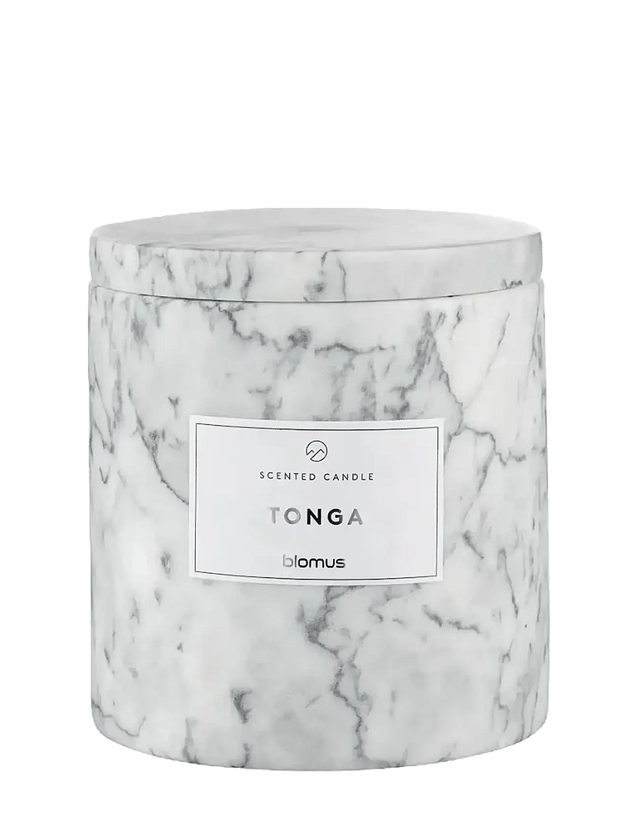 Blomus - Scented Travertine Candle - 11 cm, Ø 10 cm - FRABLI - Sharkskin - sharkskin - 1