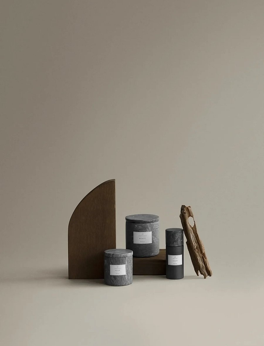 Blomus - Scented Travertine Candle - 9 cm, Ø 8 cm - FRABLI - Magnet - above 500kr - magnet - 3