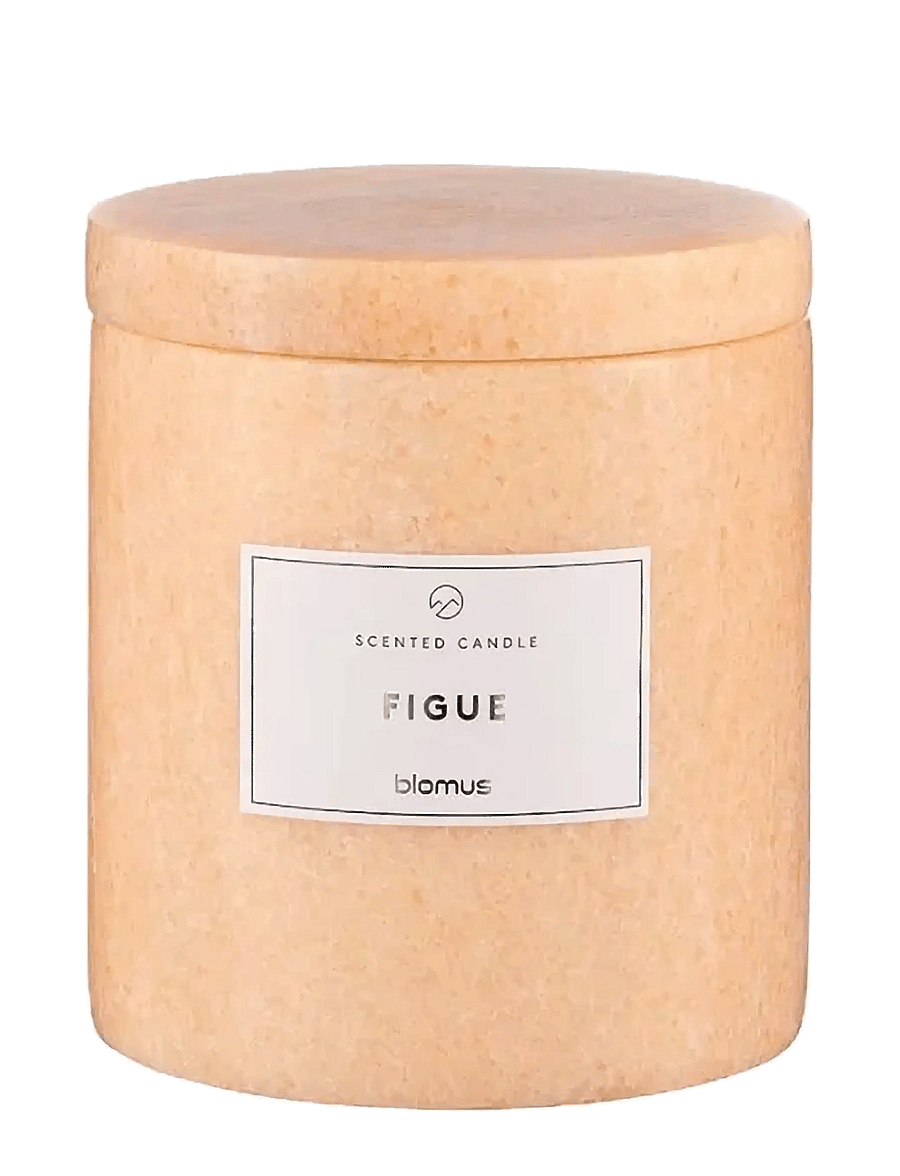 Blomus - Scented Travertine Candle - 9 cm, Ø 8 cm - FRABLI - Indian Tan - indian tan - 1