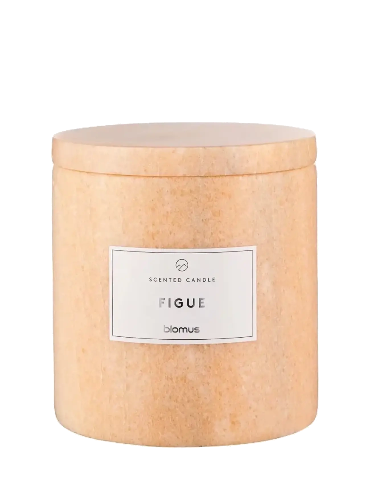 Blomus Scented Travertine Candle - 11 cm, Ø 10 cm - FRABLI - Indian Tan - Candles - INDIAN TAN / pink/rose