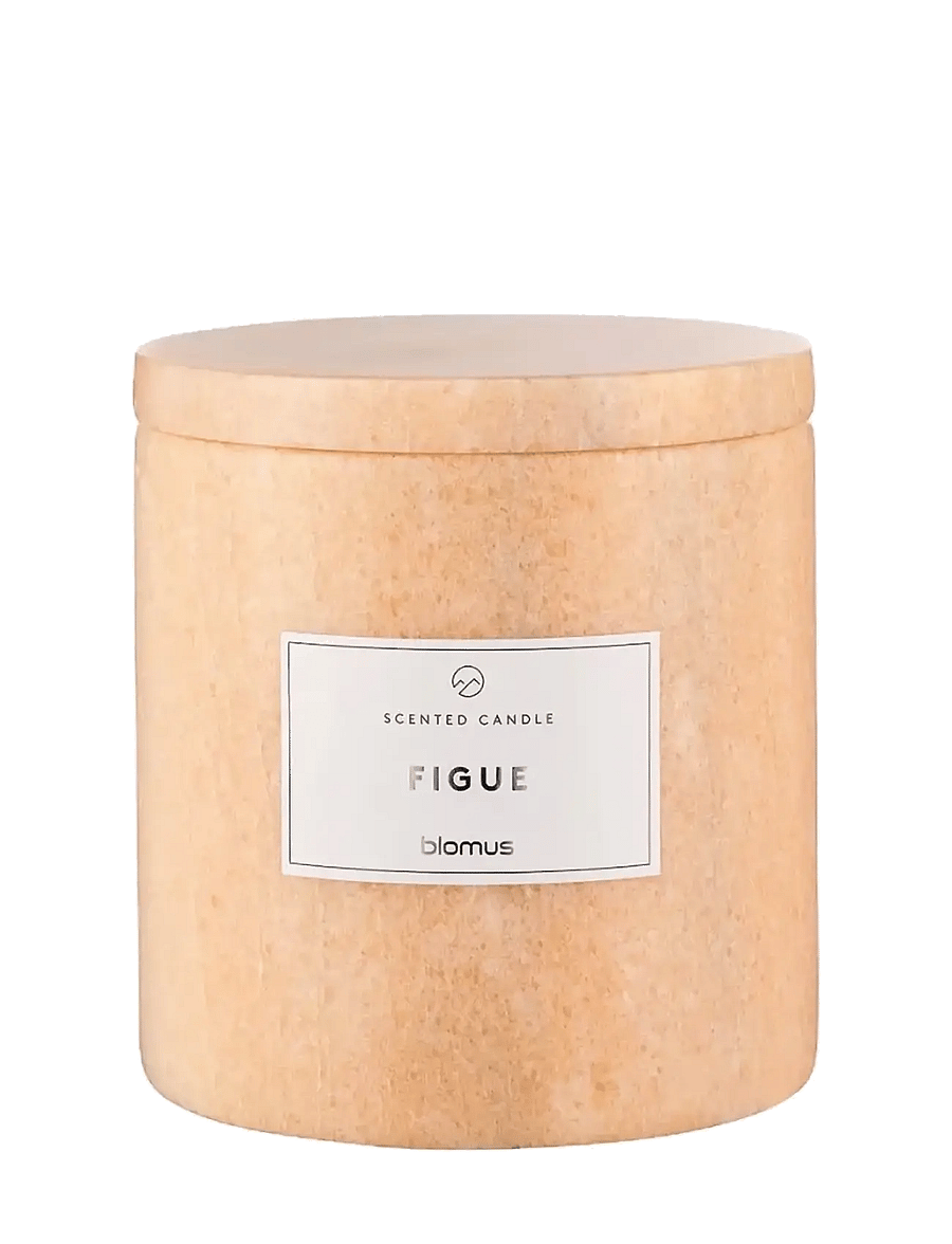 Blomus - Scented Travertine Candle - 11 cm, Ø 10 cm - FRABLI - Indian Tan - above 500kr - indian tan - 1