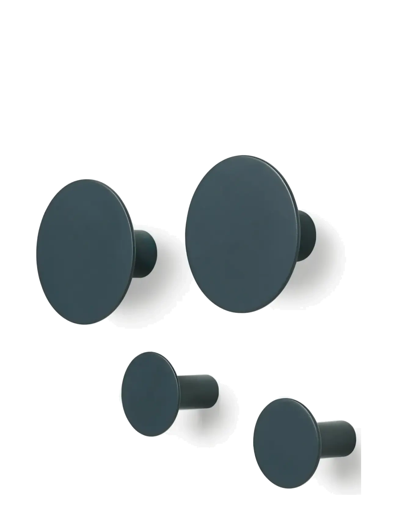 Blomus Set of 4 Wall Hooks - Ø 8,5 cm / Ø 5 cm - PONTO - Gunmetal - Hooks & Knobs - GUNMETAL / blue