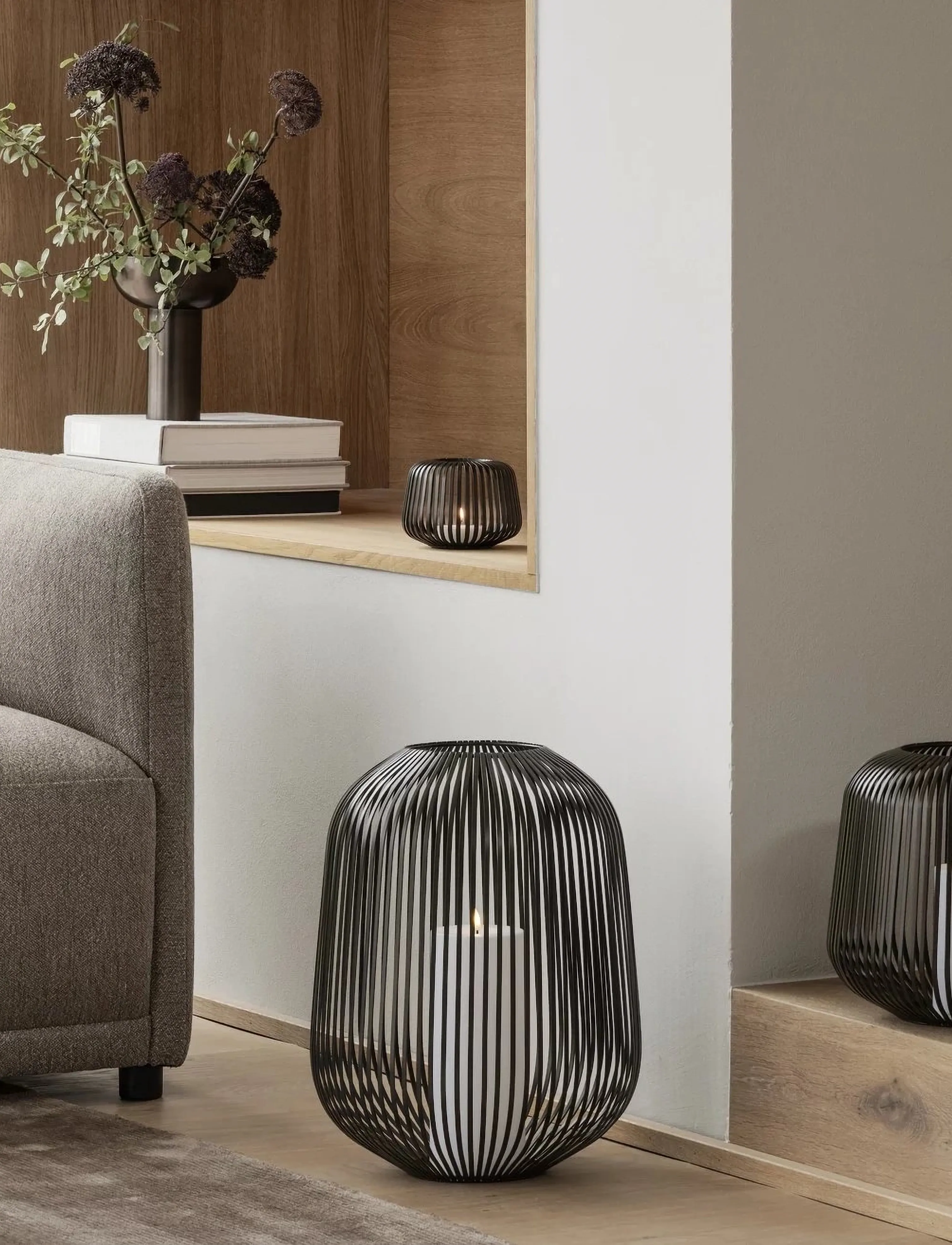 Blomus Lantern M 27 Cm, Ø 27,5 Cm Lito Black, L 27.7 cm, Candlesticks & Tealight Holders, Schwarz - Indoor Lanterns, Homeware