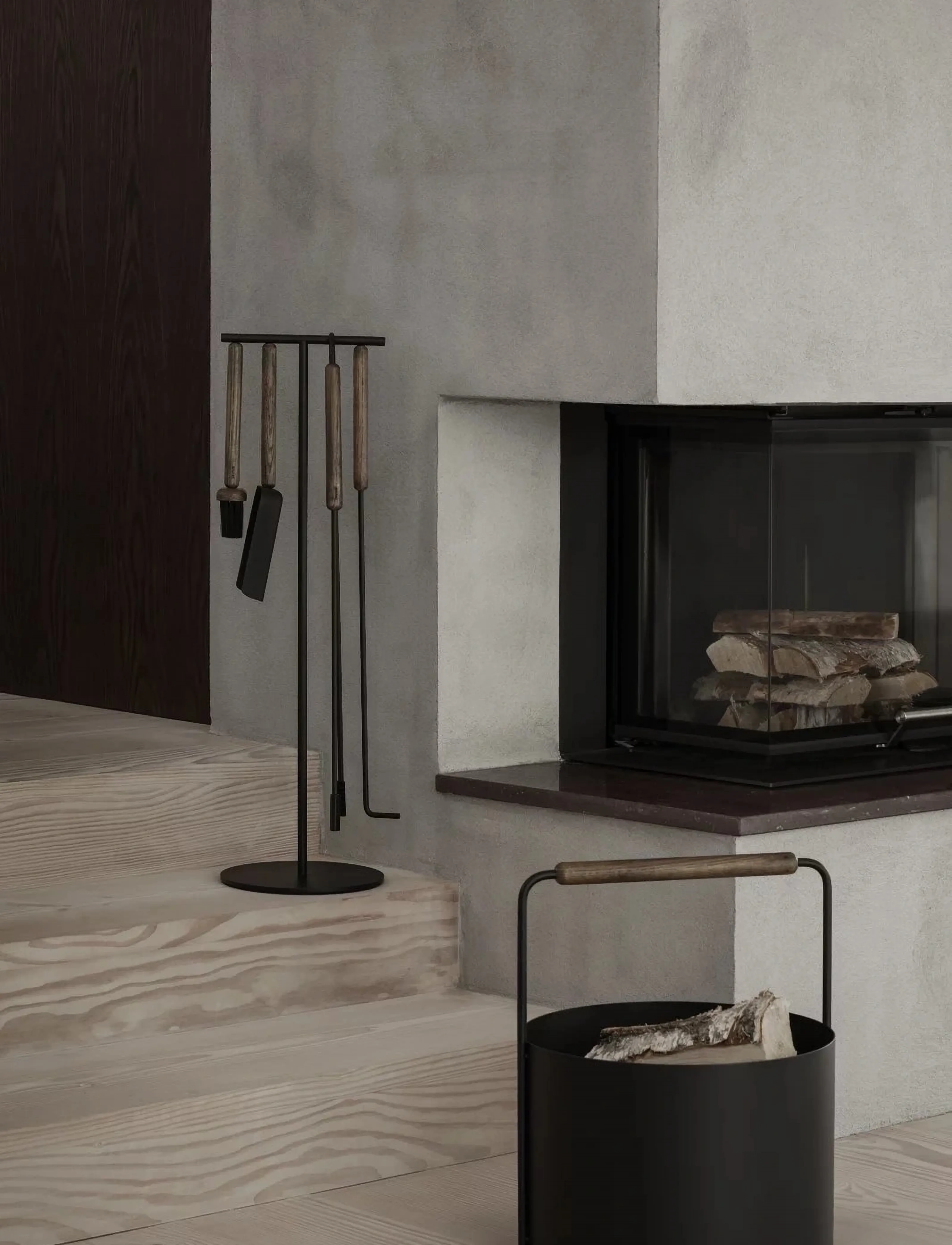 Blomus - 5 pcs Fireplace Tool Set - 75,5 cm, Ø 22 cm - ASHI - Brown - aia aksessuaarid - brown - 3