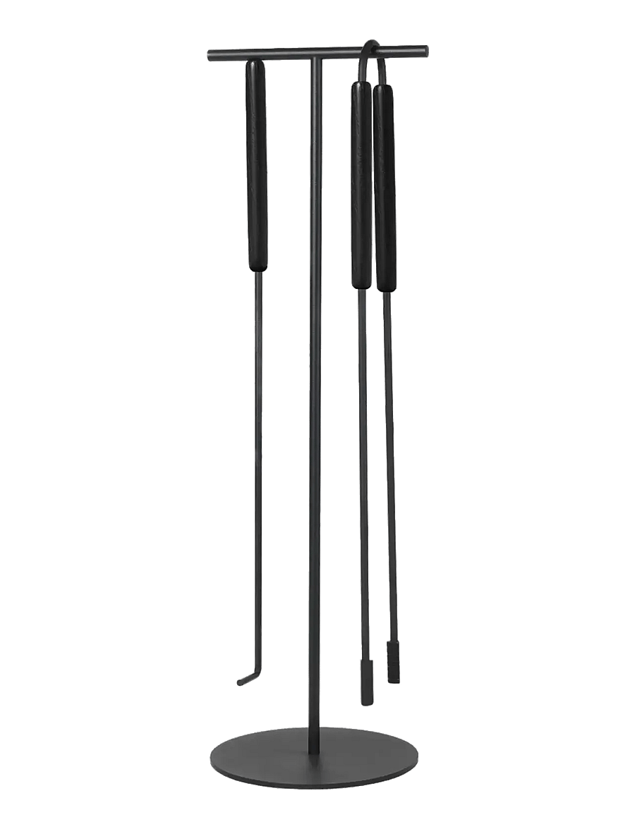 Blomus - 3 pcs Fireplace Tool Set - 75,5 cm, Ø 22 cm - ASHI - Black - aia aksessuaarid - black - 1