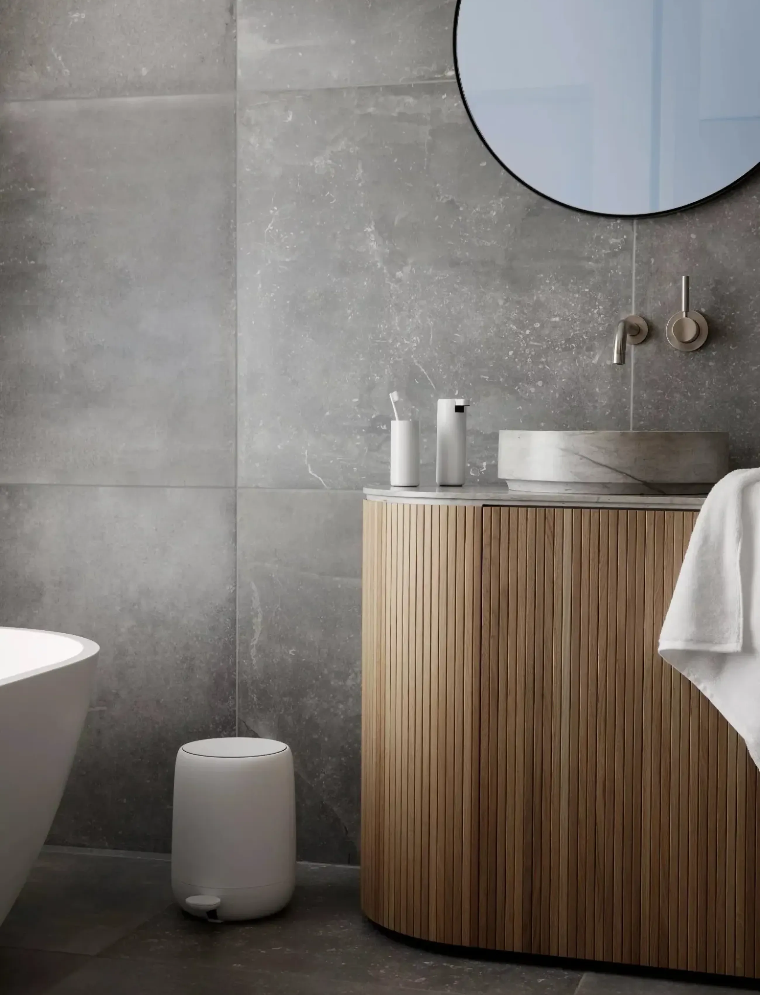 Blomus Tumbler 12 Cm, Ø 5,5 Cm Modo White, L 5.5 cm, Bathroom Interior, Weiß - Toothbrush Holder, Homeware