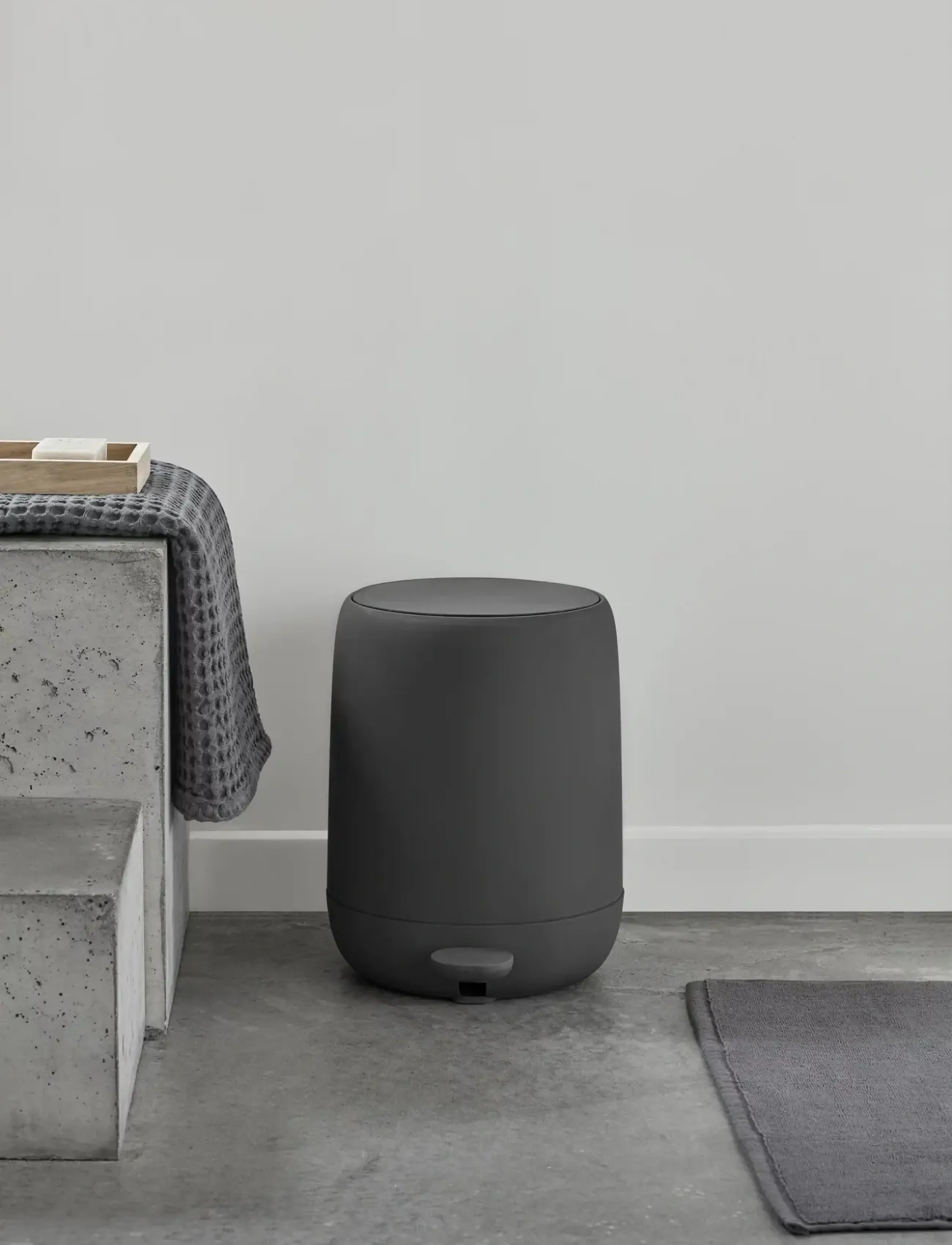 Blomus Pedal Bin Ø 20 Cm, 3 L Sono Satellite, 24.1 cm, Storage, Grau - Paper Bins, Homeware