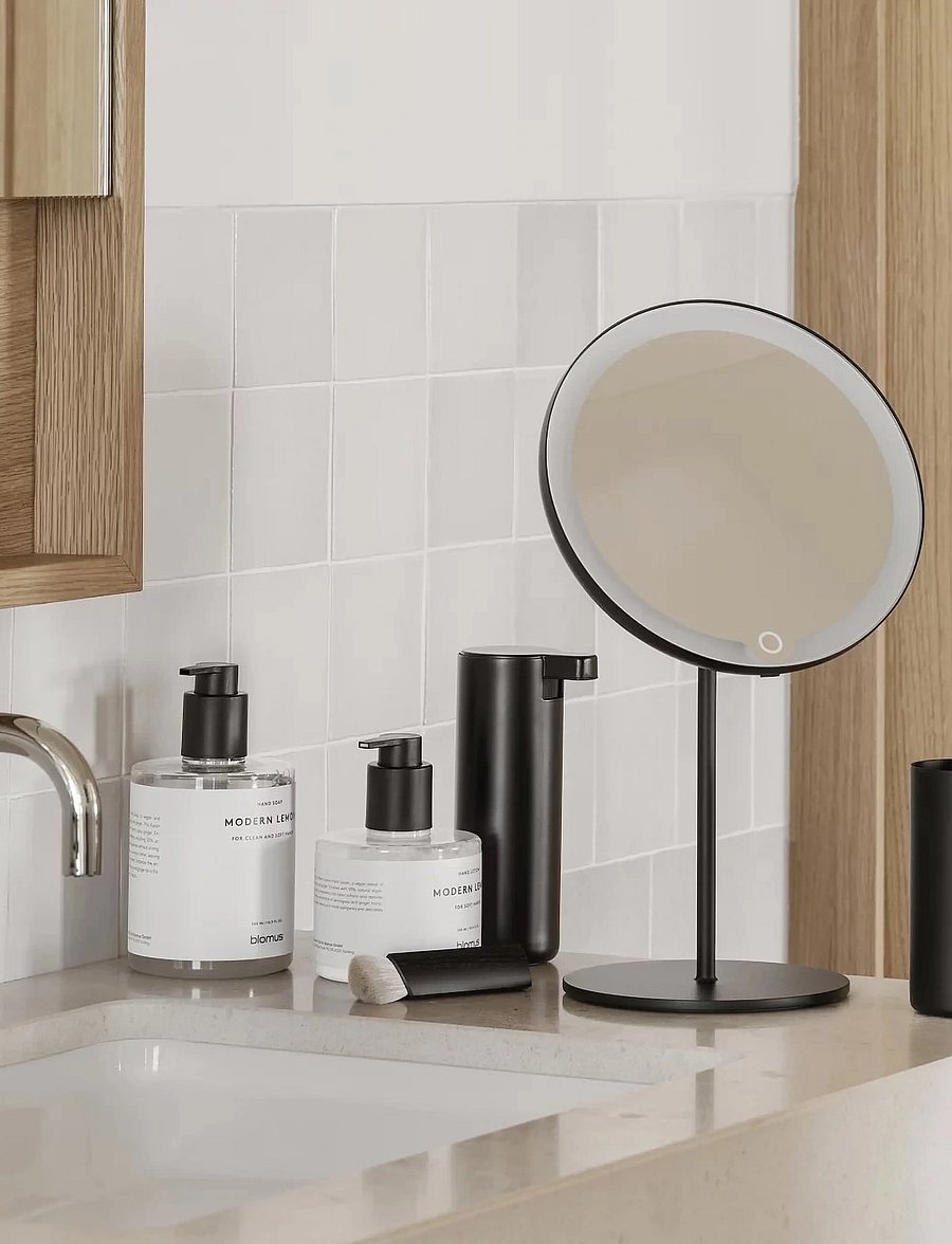 Blomus - LED Vanity Mirror - 34 x 20 x 14 cm - MODO - Black - makeup - black - 2