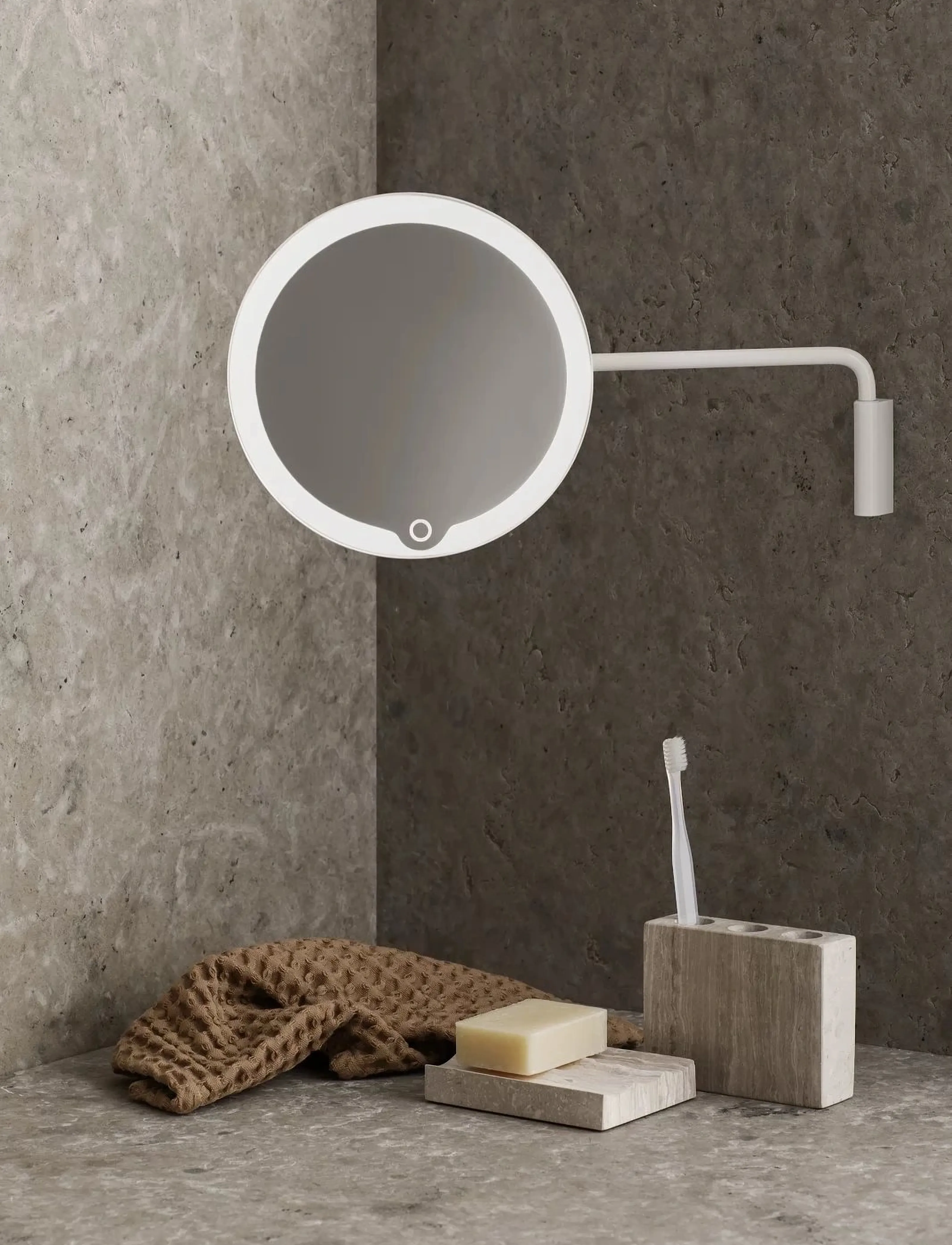 Blomus Wall-Mounted Led Vanity Mirror 20 X 30,5 Cm Modo White, L 35.6 cm, Bathroom Interior, Weiß - Mirrors, Beauty