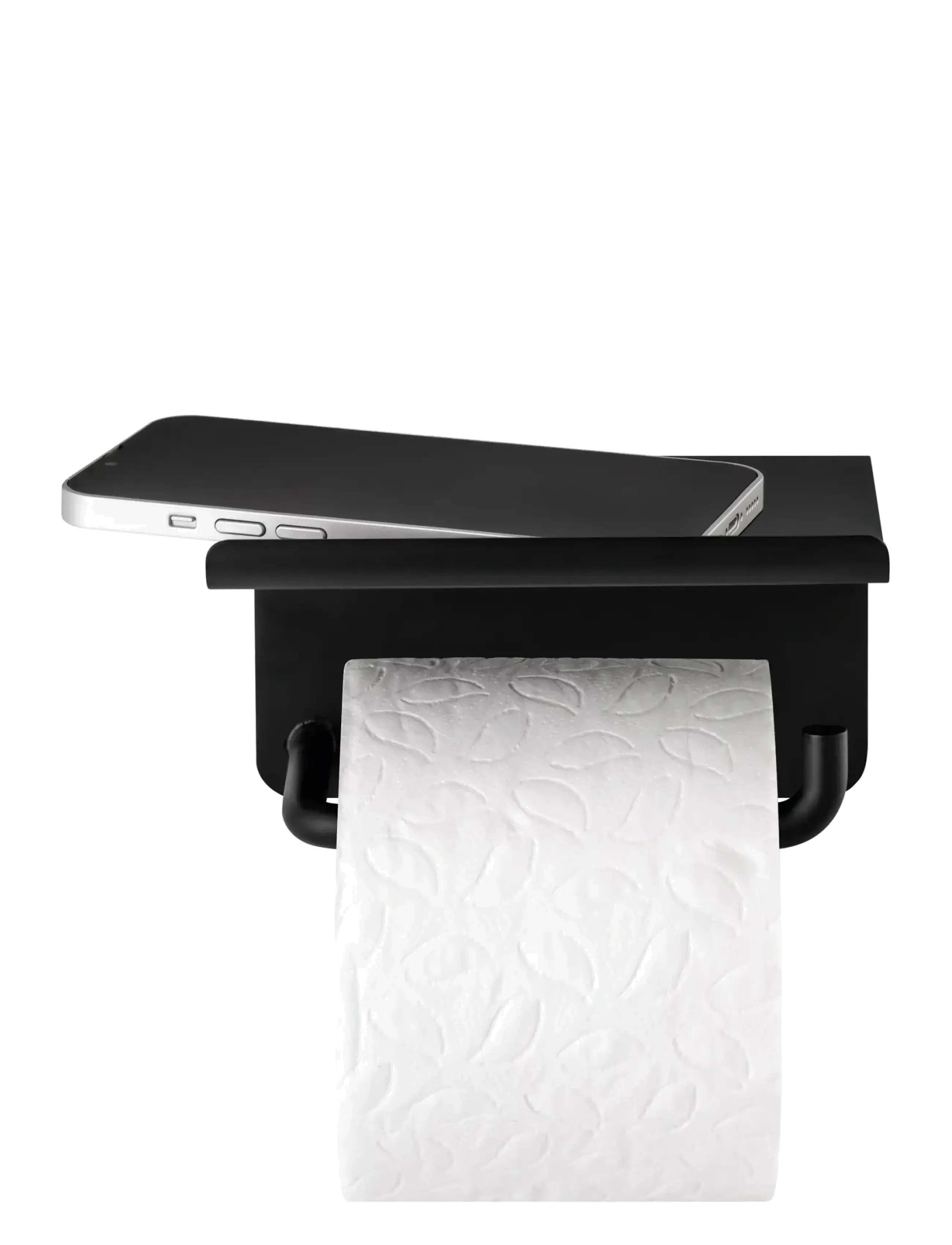 Blomus - Toilet Paper Holder with tray - 9,5 x 14,5 x 13,5 cm - MODO - Black - knager & knagerækker - black - 1