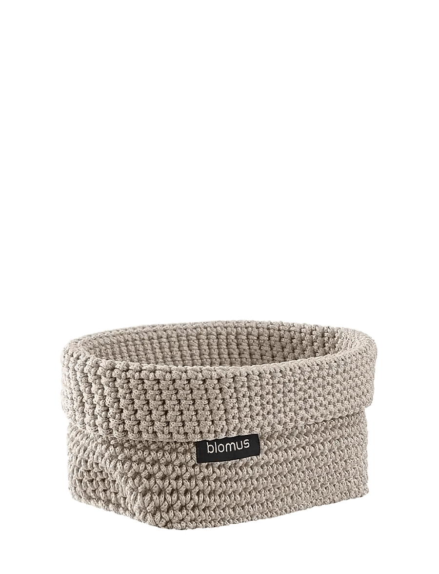 Blomus - Crochet Rope Basket M - 15 x 10 x 9 cm - TELA - Moonbeam - aufbewahrungskörbe - moonbeam - 0