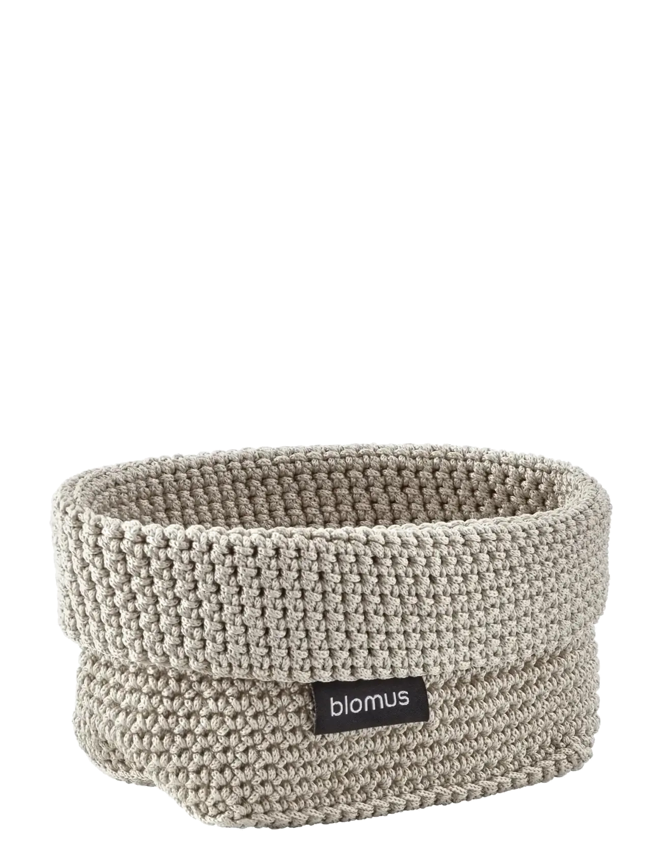 Blomus - Crochet Rope Basket M - 15 x 10 x 9 cm - TELA - Moonbeam - förvaringskorgar - moonbeam - 1