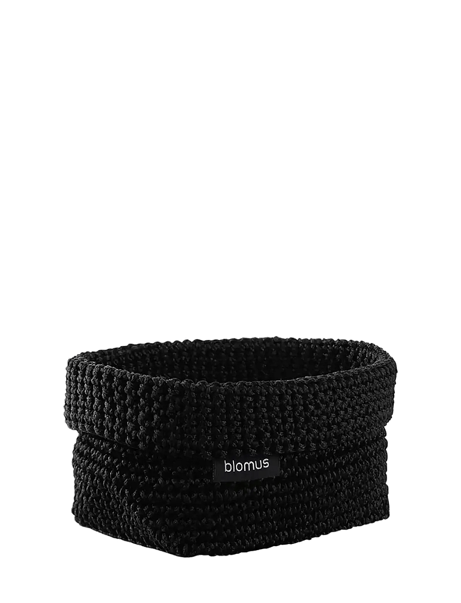 Blomus - Crochet Rope Basket M - 15 x 10 x 9 cm - TELA - Black - hoiukorvid - black - 0