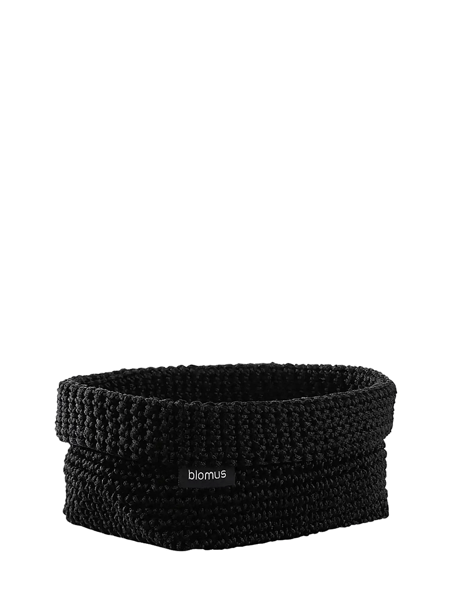 Blomus - Crochet Rope Basket L - 20 x 12 x 9 cm - TELA - Black - toidu säilitamine - black - 0