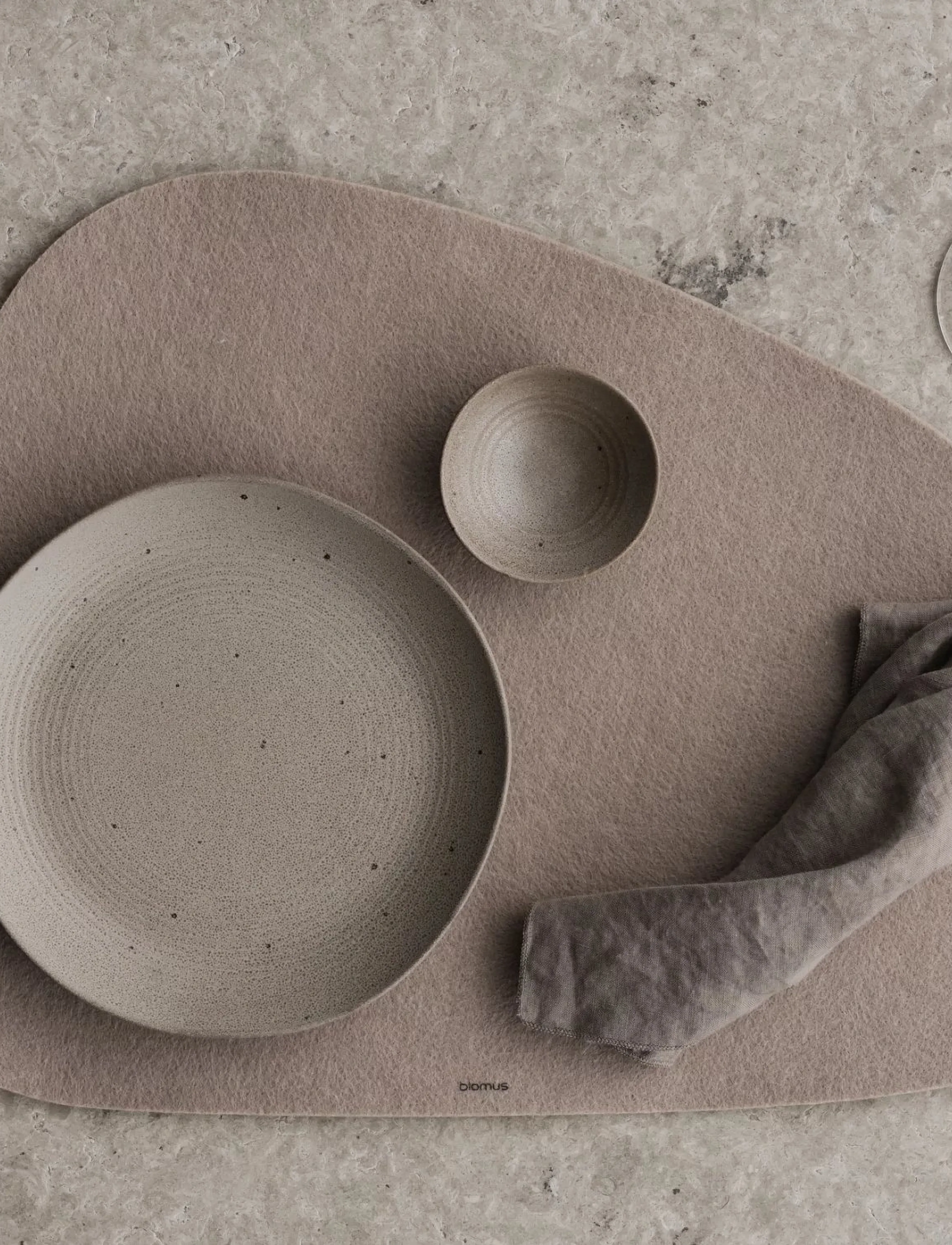 Blomus Felt Placemat 48,5 X 35 Cm Lagona Fungi, 48.5X cm, Tableware, Beige - Placemats, Homeware