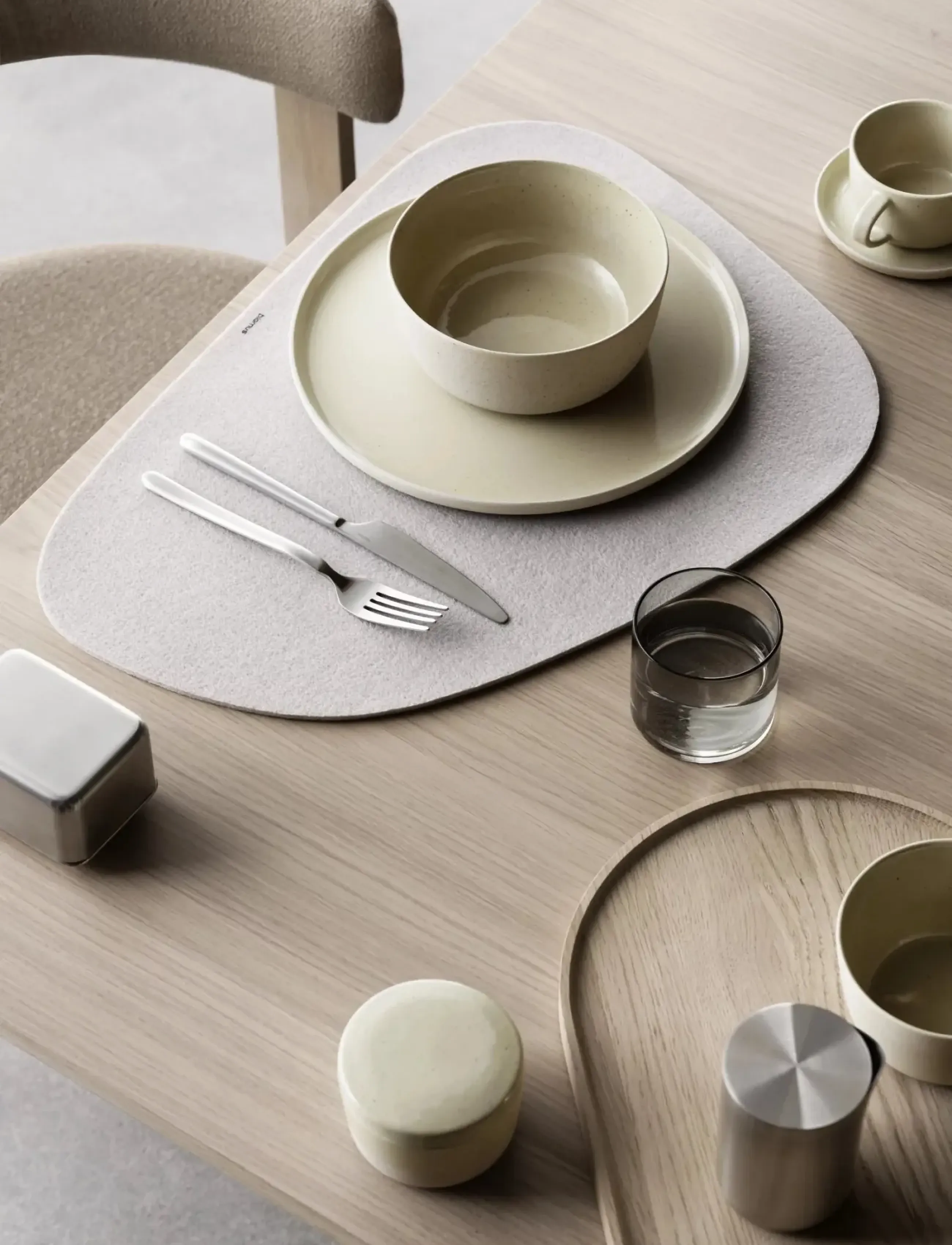 Blomus Felt Placemat 48,5 X 35 Cm Lagona Micro Chip, 48.5X cm, Tableware, Grau - Placemats, Homeware
