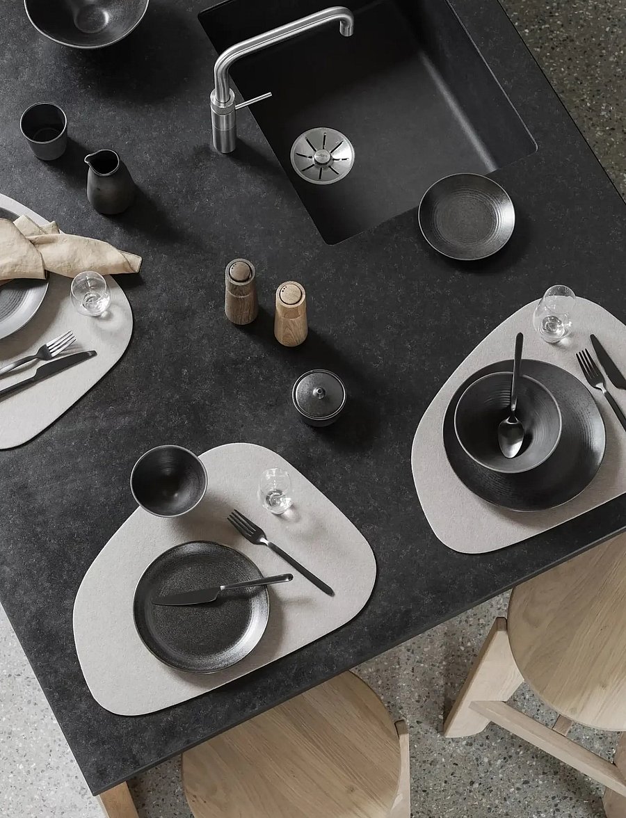 Blomus - Felt Placemat - 48,5 x 35 cm - LAGONA - Micro Chip - taldrikualused - micro chip - 3