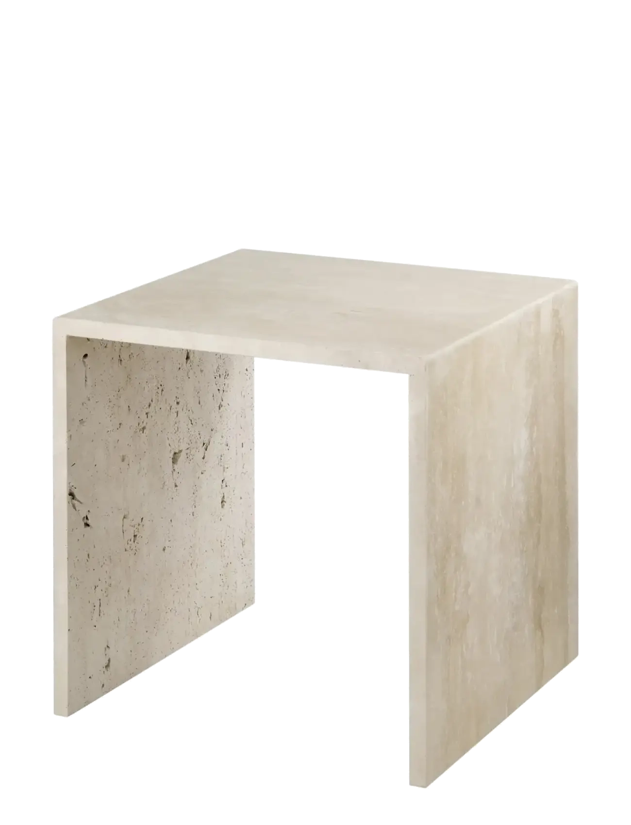 Blomus - Set of 2 Side Tables - 45 x 45 x 45 cm - VARU - Travertine - sideborde og små borde - travertine - 3