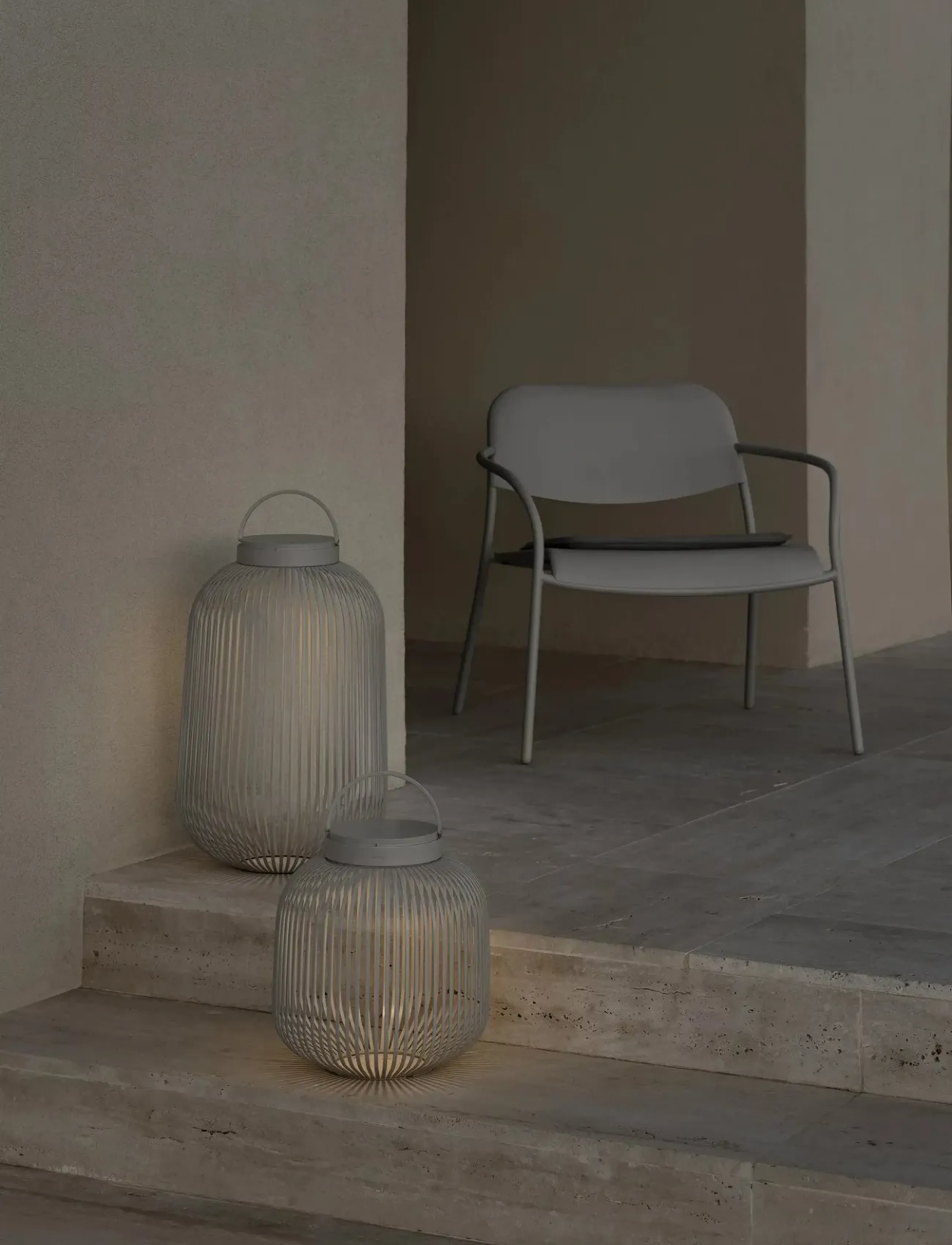 Blomus - Mobile LED Lamp M - 30,5 cm, Ø 27,5 cm - LITO LED - Granite Gray - laternen - granite gray - 4