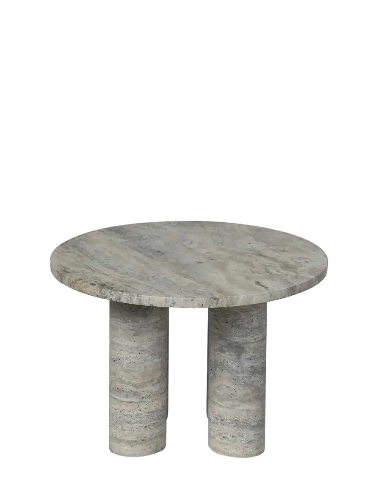 Blomus Side Table, Round S 34 Cm, Ø 52 Cm Volos Silver Travertine, Sidebord og lille bord, Grå, Str: 34CM