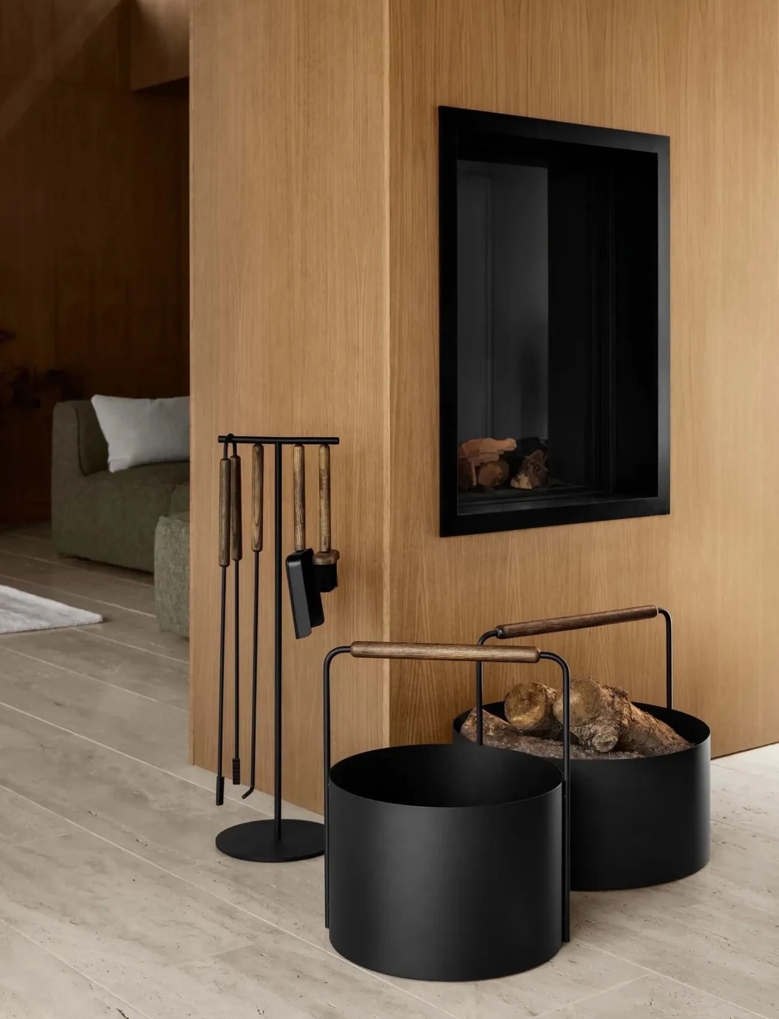Blomus Firewood Basket 42 Cm, Ø 45 Cm Ashi Brown, L cm, Outdoor Environment, Braun - Fireplaces, Homeware
