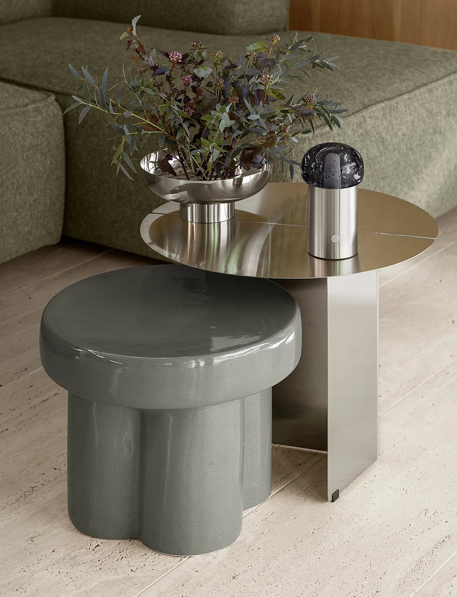 Blomus - Ceramic Stool, low - Ø 40 cm - TORU - Fungi - küljelauad ja väikesed lauad - fungi - 0