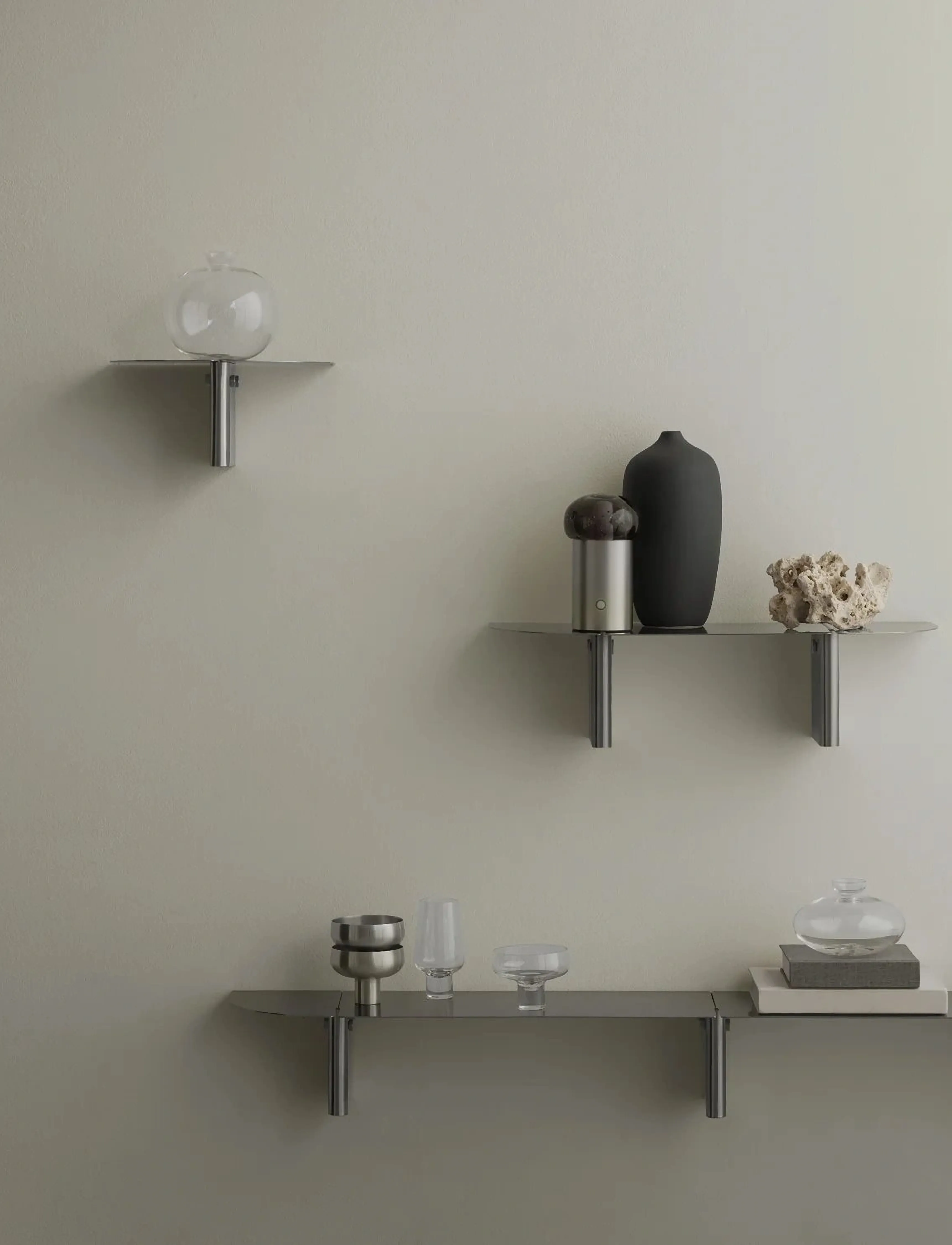 Blomus Wall Shelf M 14 X 60 22 Cm Oru Matt, L cm, Furniture, Silber - Shelves, Homeware