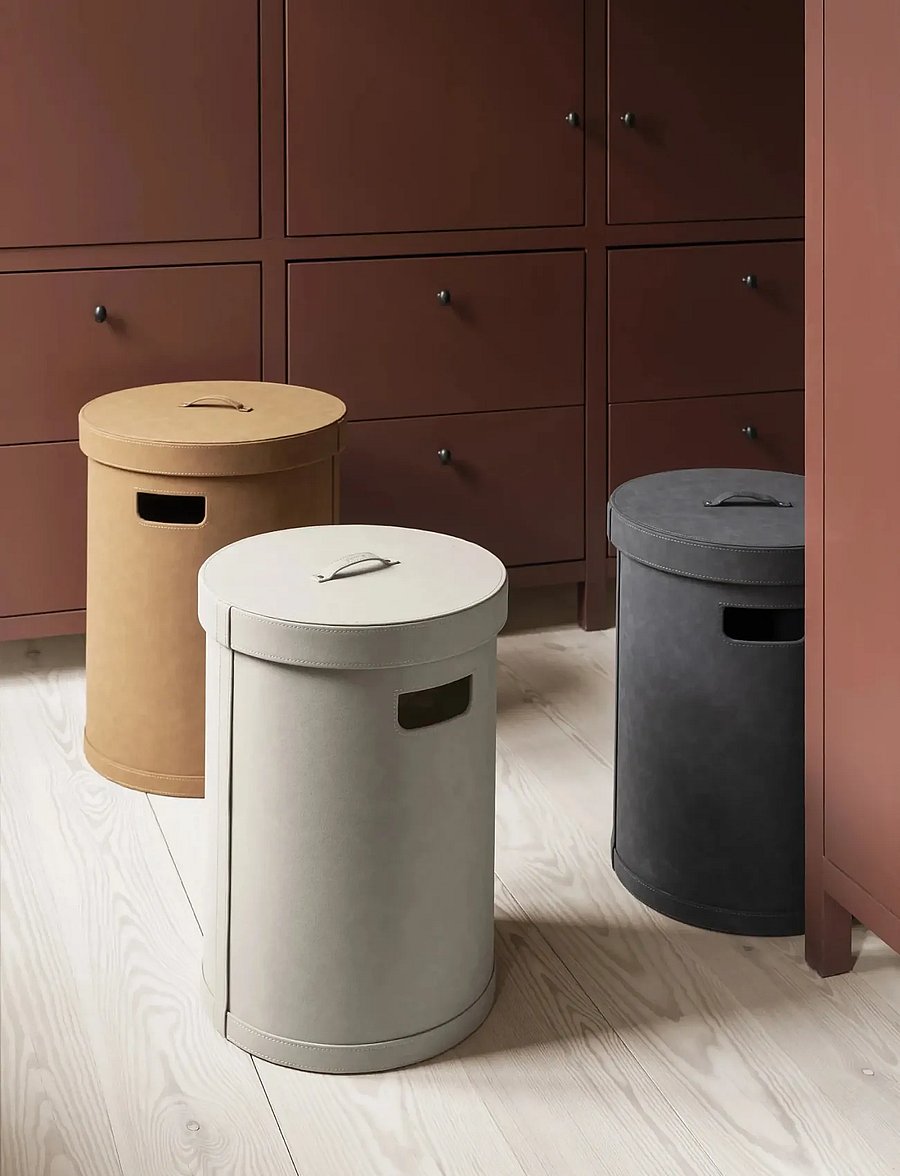 Blomus - Laundry Basket L - 54 cm, Ø 40 cm, 67,5 L - SAHLA - Pewter - wäschekörbe - pewter - 3