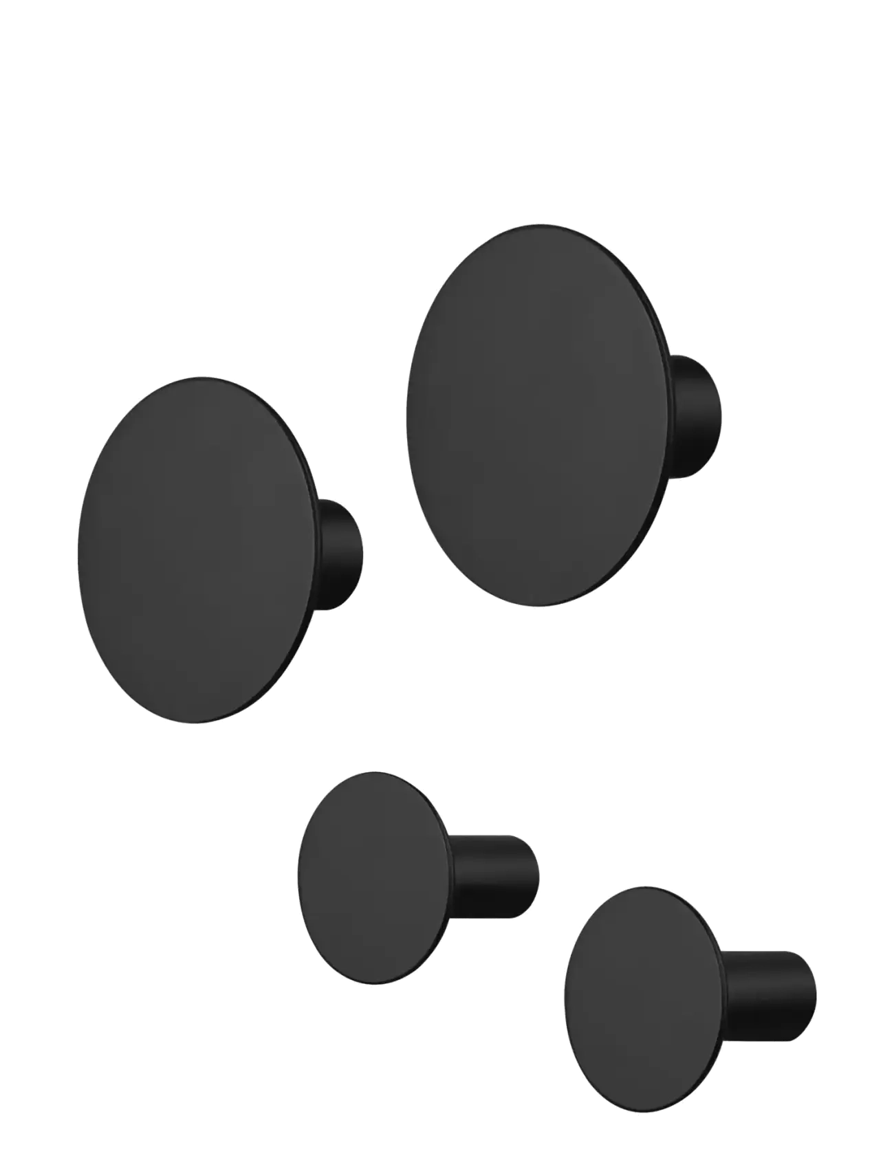 Blomus Set of 4 Wall Hooks - Ø 8,5 cm / Ø 5 cm - PONTO - Black - New arrivals - BLACK / black